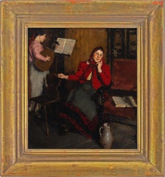 Peter Kálmán, The Music Lesson, Oil Painting