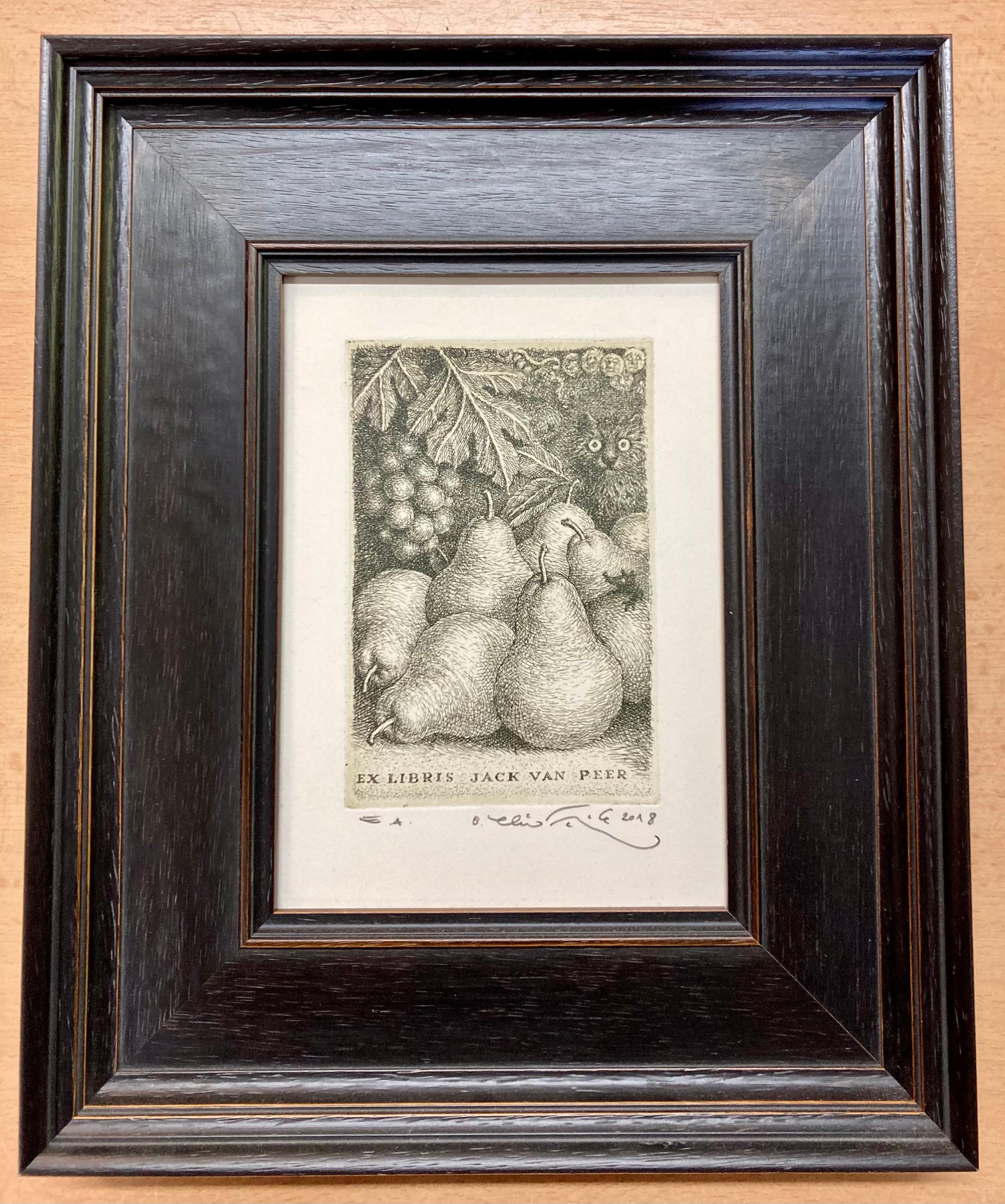 Peter Klúcik Still-Life Print - Ex Libris Pears