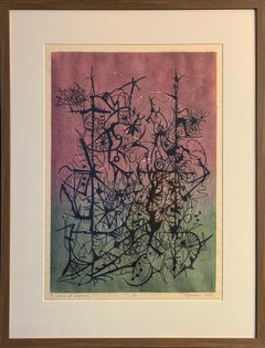 A Catch of Caprice, stampa xilografica astratta a colori, firmata, edizione 1/5