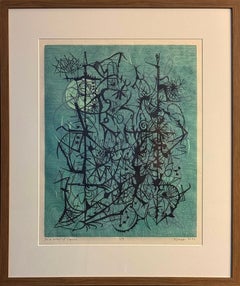 In a Whirl of Caprice, stampa xilografica astratta a colori, firmata, edizione 1/5