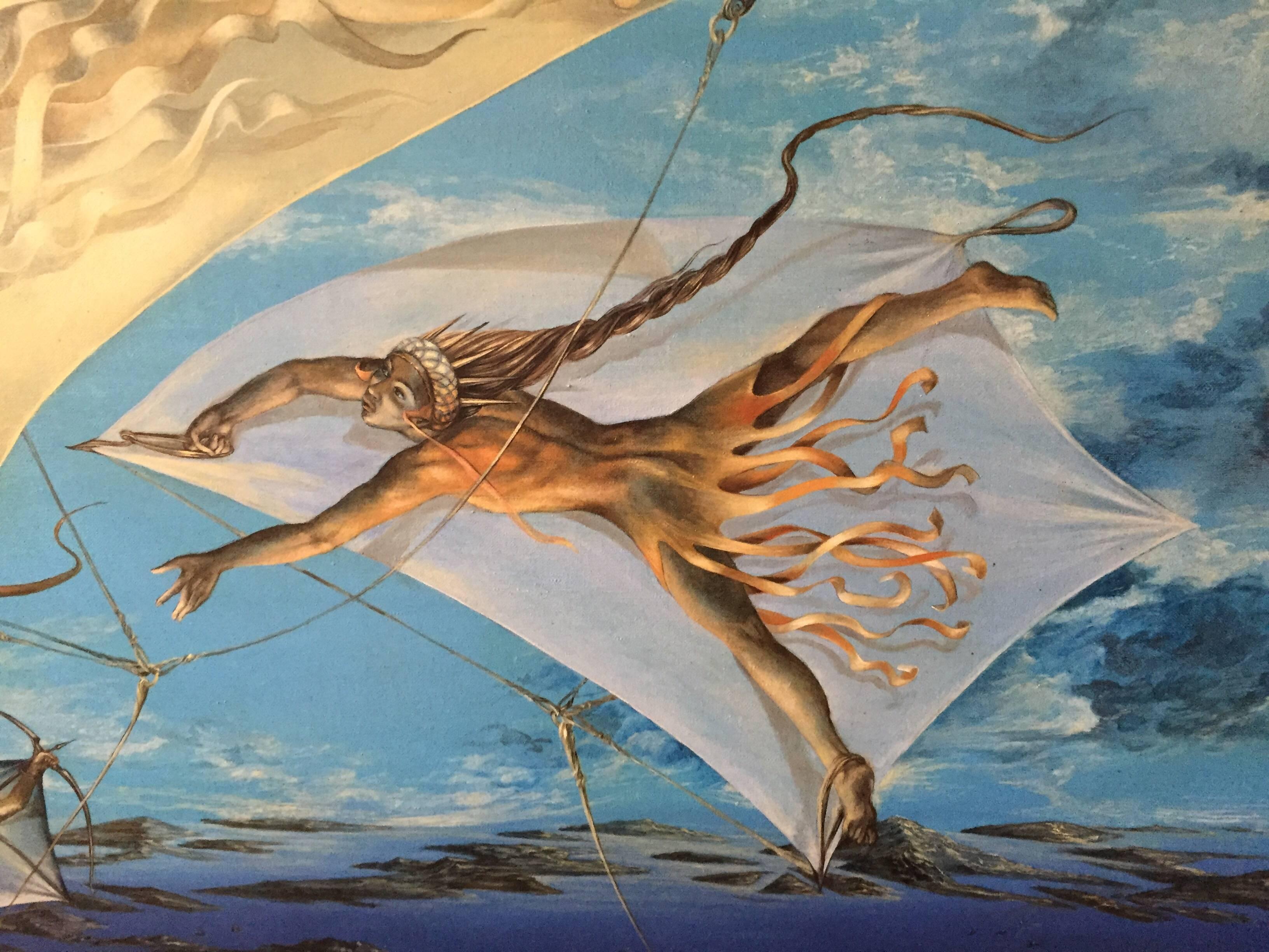 Atlantis, großes surrealistisches Ölgemälde. Wiener Phantastischer Realismus (Surrealismus), Painting, von Peter Kolin