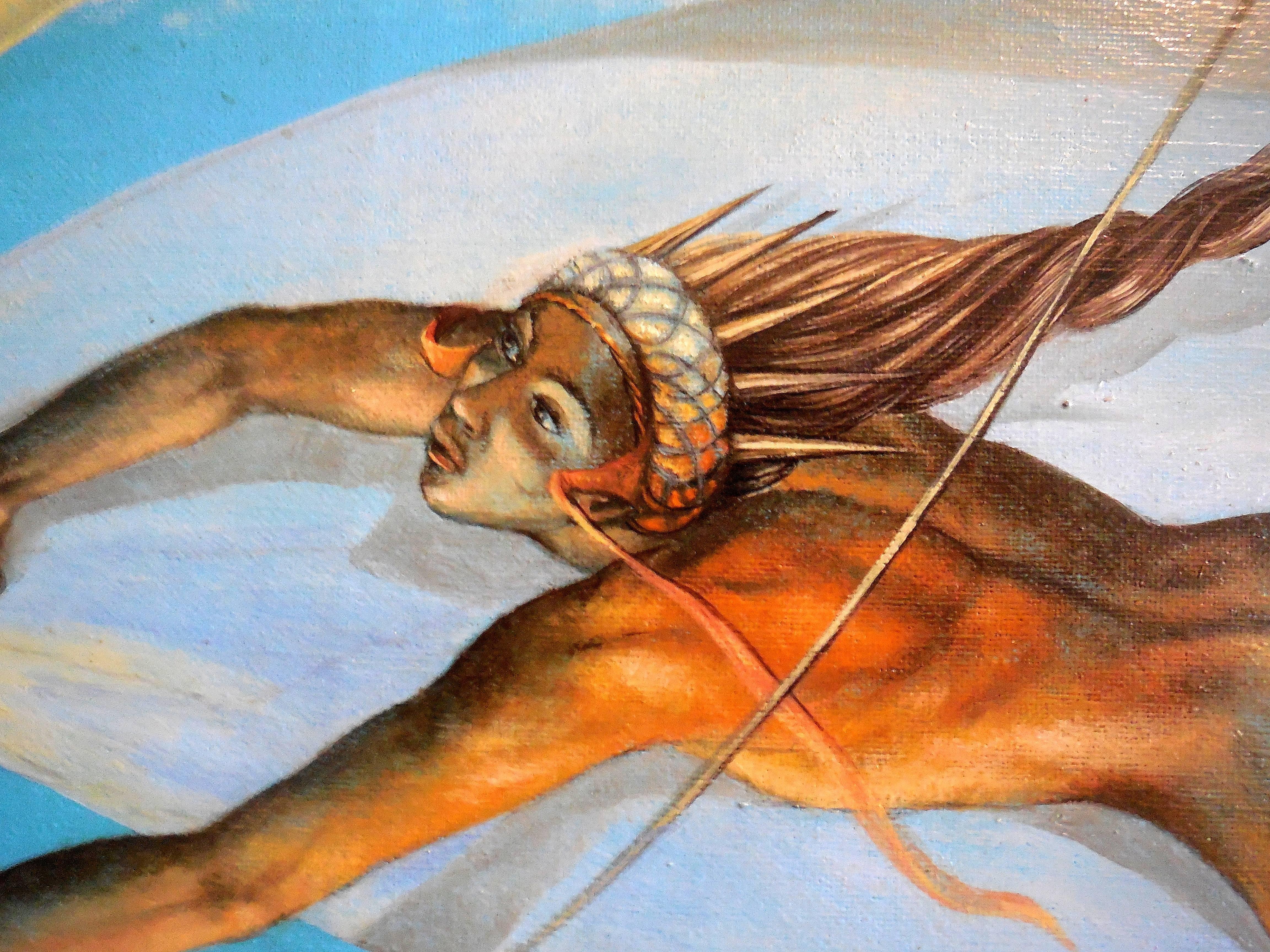 Atlantis, großes surrealistisches Ölgemälde. Wiener Phantastischer Realismus im Angebot 3