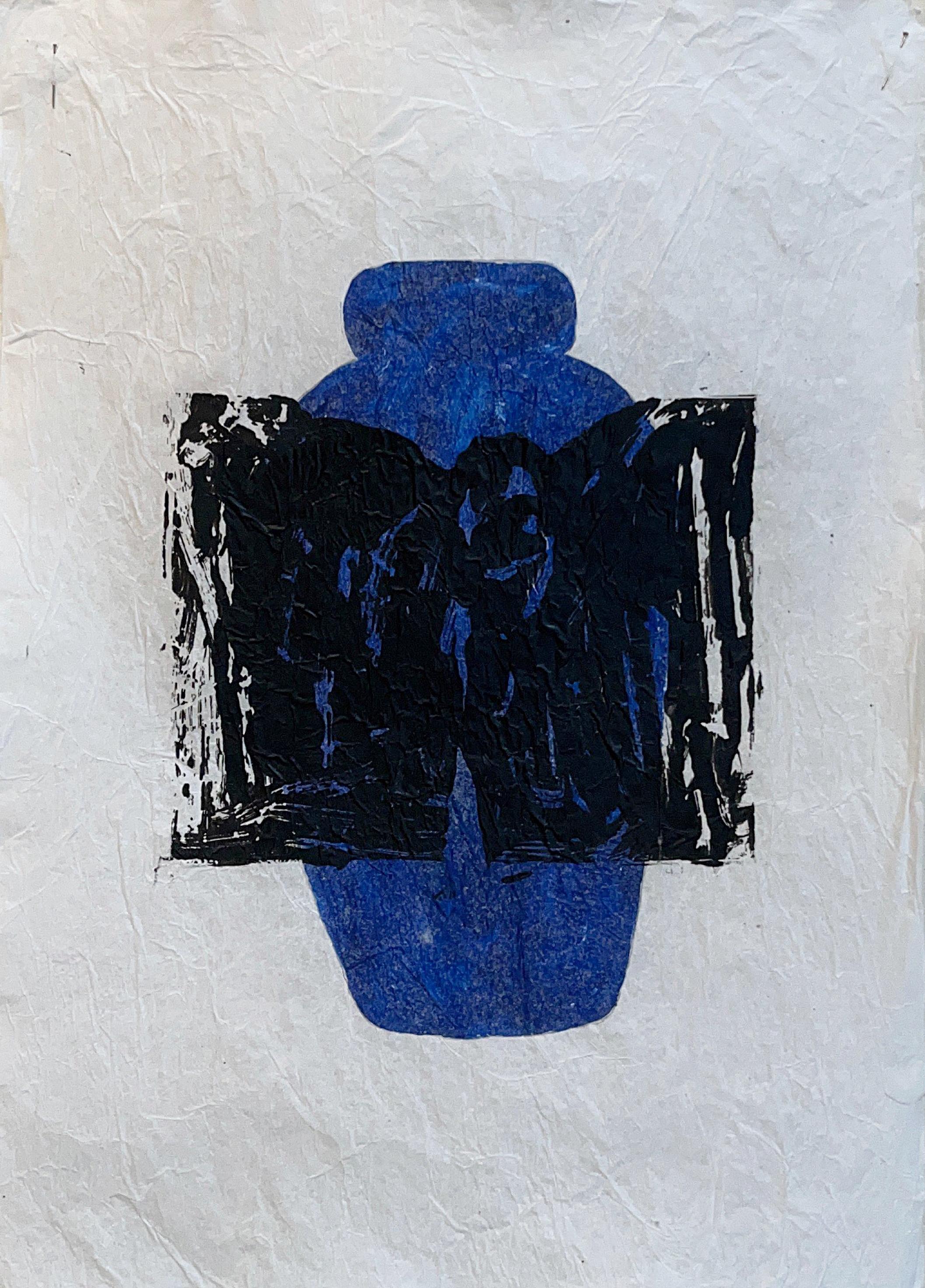 „365 Urnen“, Mischtechnik auf weißem Seidenpapier, Post – Minimalistisch, 50 x 33 cm (Post-Minimalismus), Mixed Media Art, von Peter Kramer