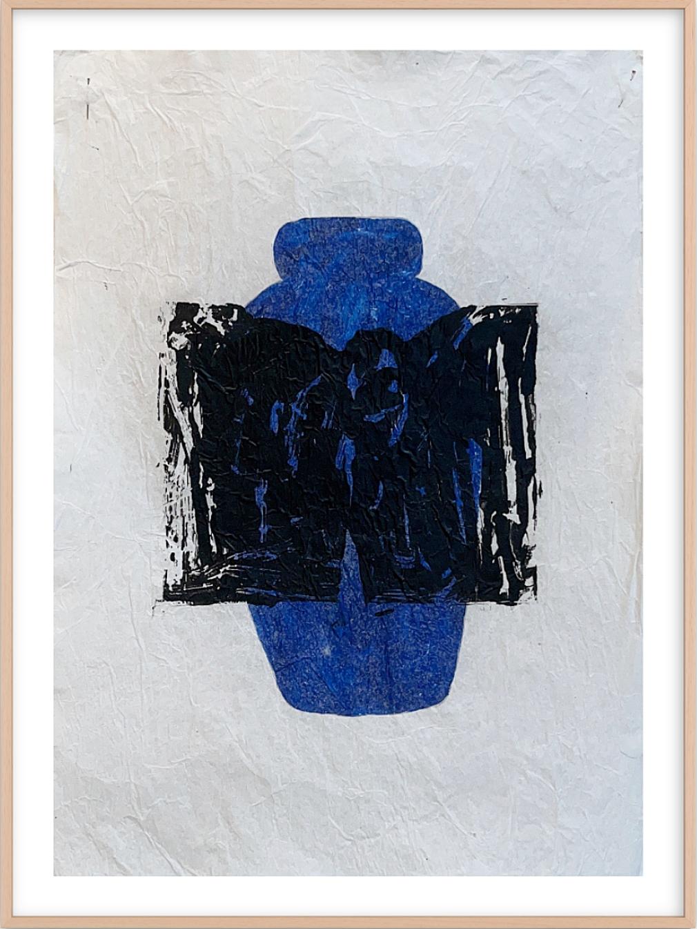 „365 Urnen“, Mischtechnik auf weißem Seidenpapier, Post – Minimalistisch, 50 x 33 cm – Mixed Media Art von Peter Kramer