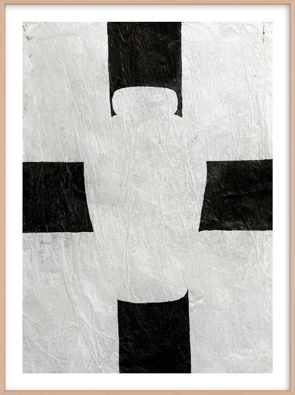 Abstract Painting di Peter Kramer - "365 Vessels", Tecnica mista su carta velina bianca, Minimalista, 50 x 33 cm