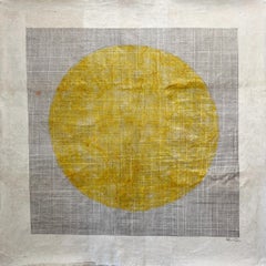 Peinture graphite, papier tissu, turmeric et coton, jaune naturel