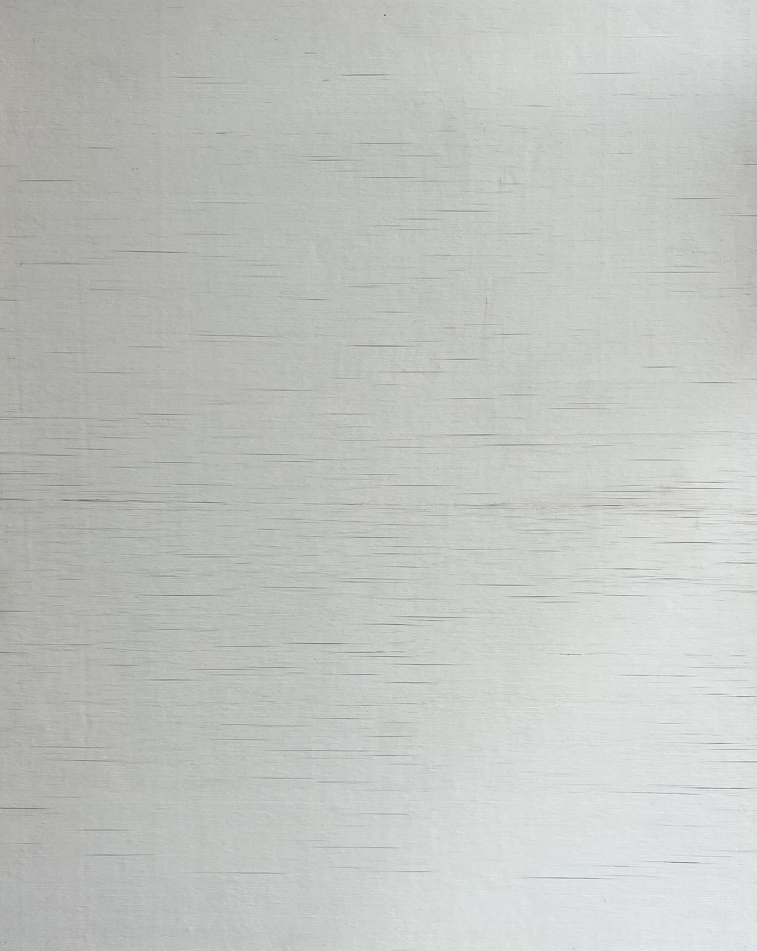 Peter Kramer Abstract Painting - Large painting made of hundreds of tiny strips of paper, minimalism, white 
