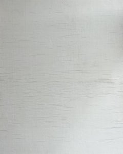 Large painting made of hundreds of tiny strips of paper, minimalism, white 