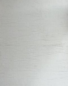 Large painting made of hundreds of tiny strips of paper, minimalism, white
