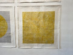 Pittura dell'India orientale Nature, giallo curcuma e grafite su tela