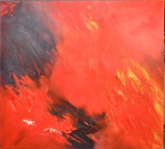 Red Abstract Large Oil Painting