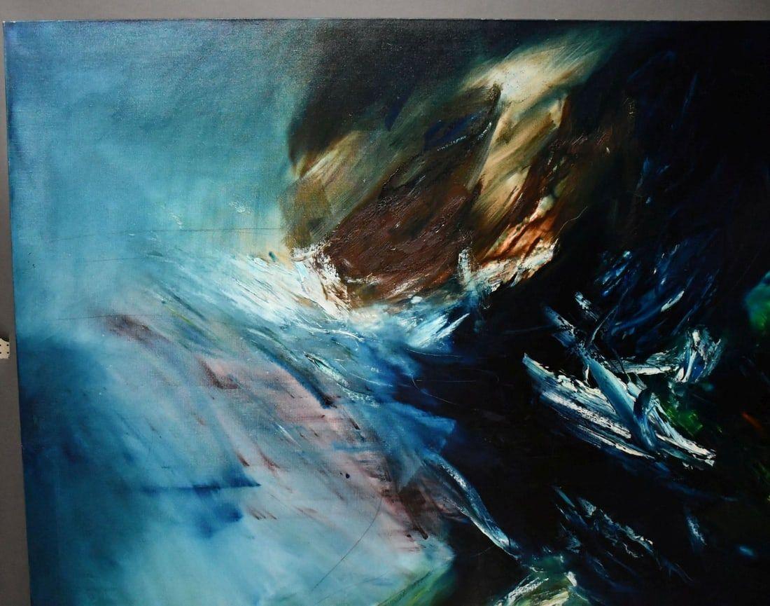 Große blaue abstrakte Komposition – Painting von Peter Kuckei