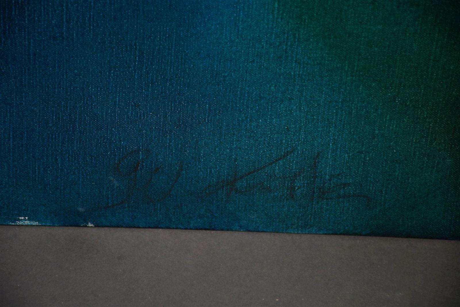 Große blaue abstrakte Komposition im Angebot 1