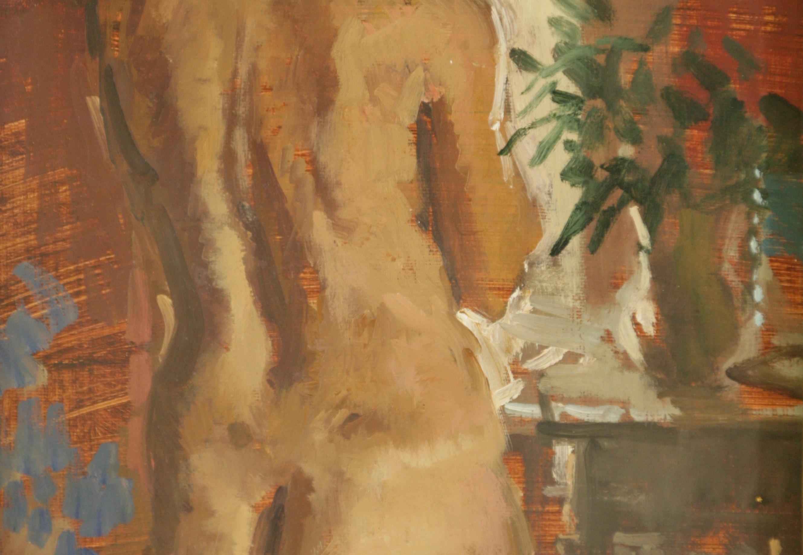 BEFORE THE DRESSING TABLE..Peter Kuhfeld RP.NEAC contemporary British artist For Sale 5