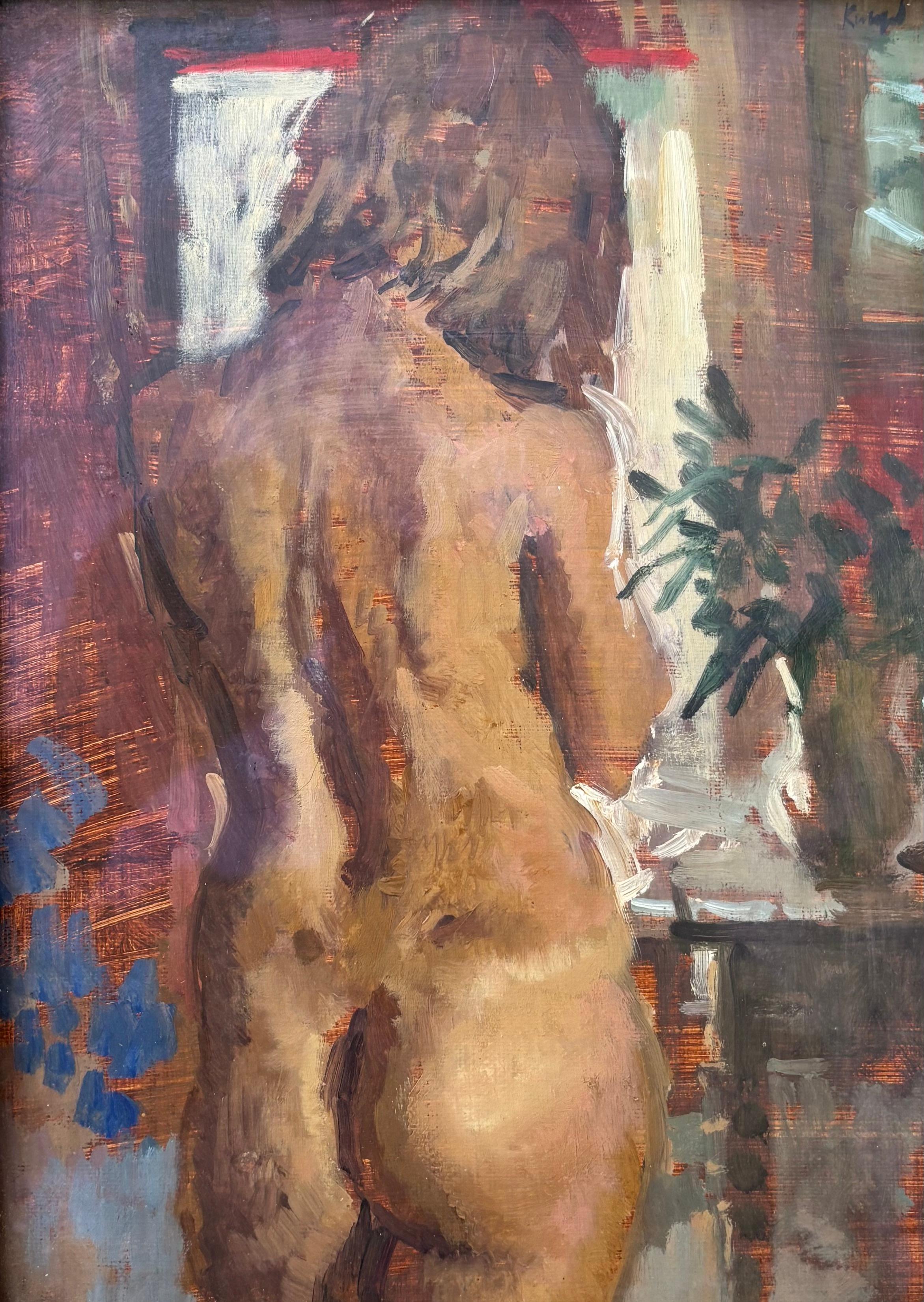 BEFORE THE DRESSING TABLE..Peter Kuhfeld RP.NEAC contemporary British artist For Sale 8