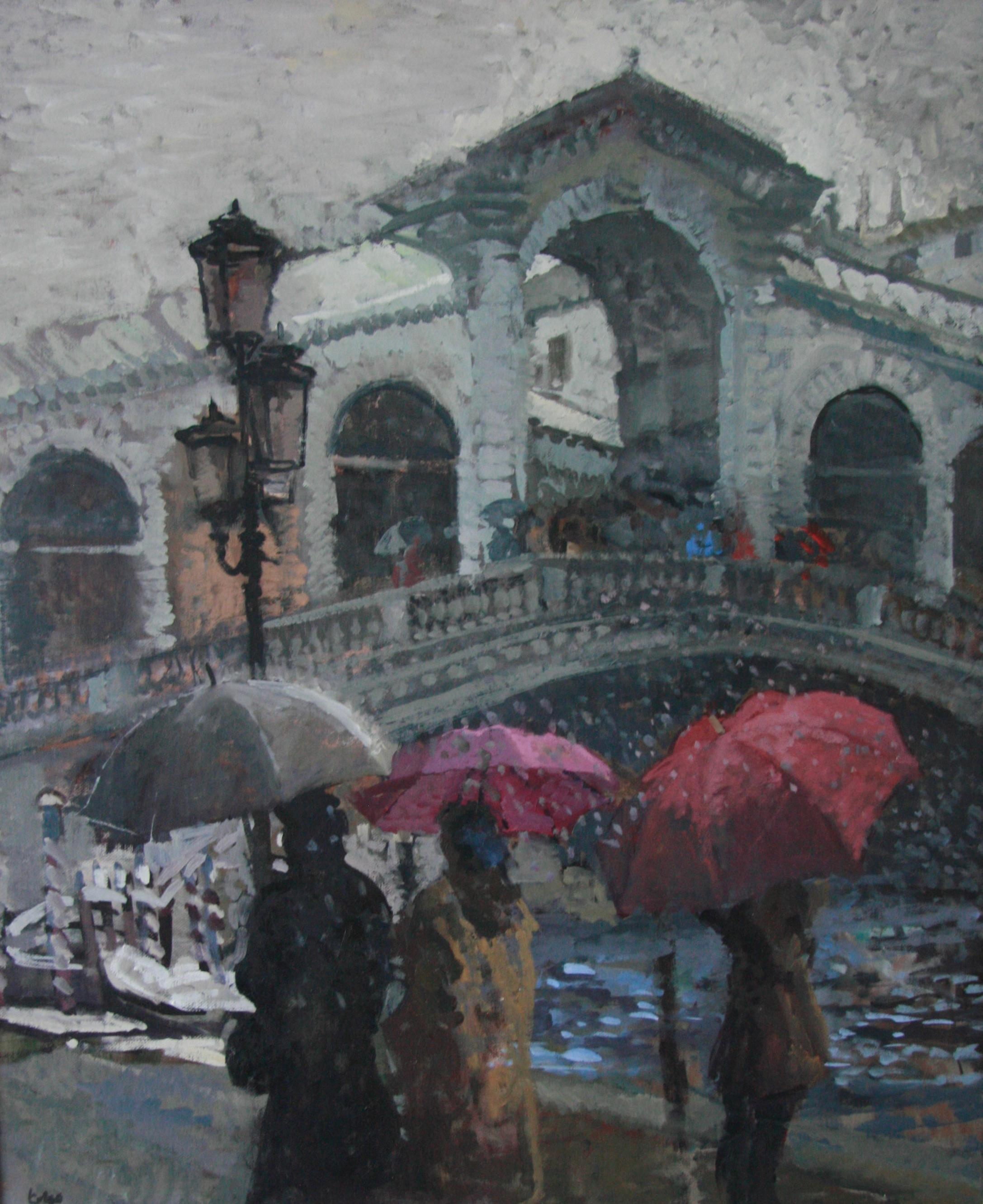 FALLING SNOW REALTO VENICE ITALY.Peter Kuhfeld.NEAC.RP contemporary British  For Sale 11