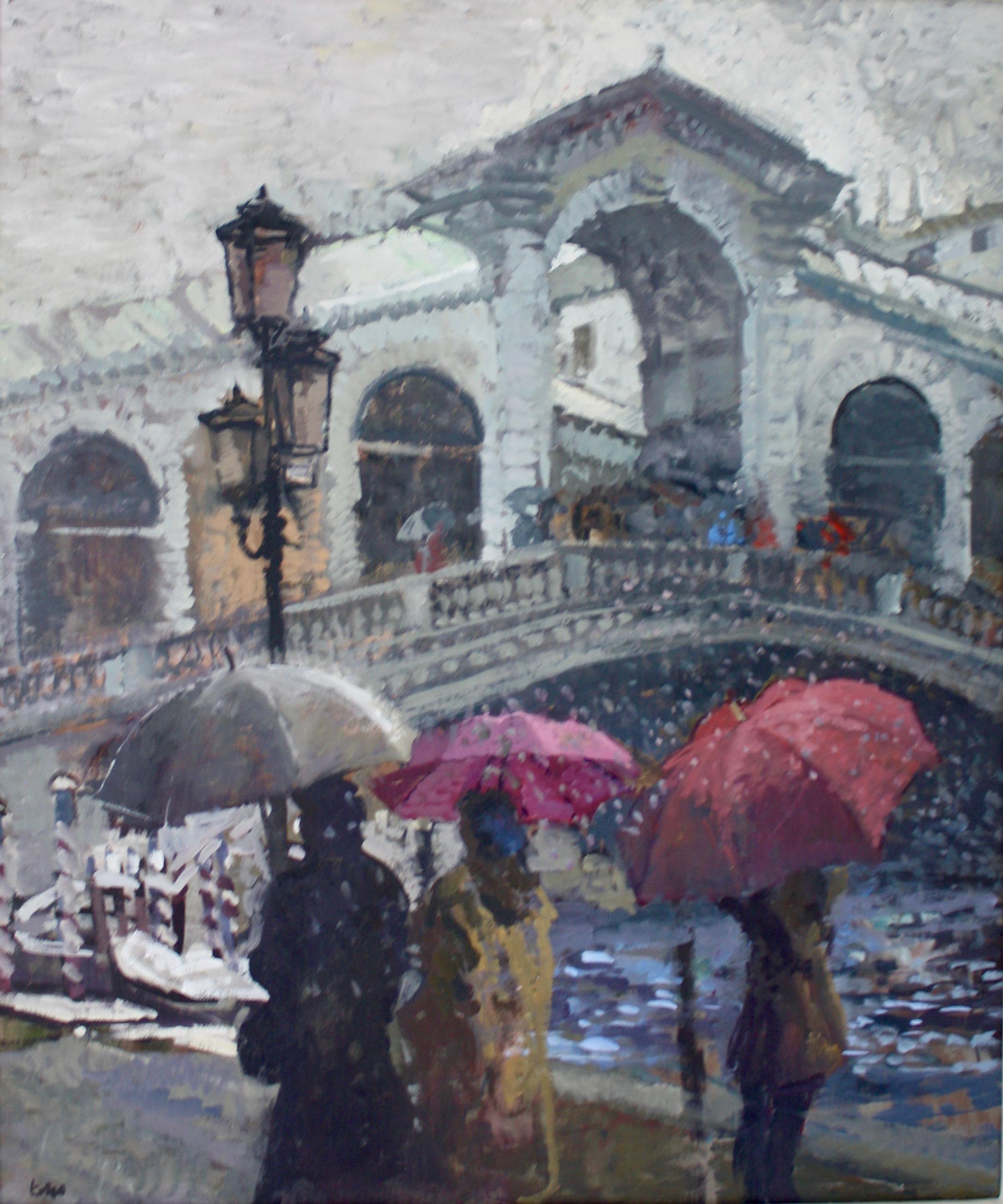 FALLING SNOW REALTO VENICE ITALY.Peter Kuhfeld.NEAC.RP contemporary British  For Sale 1