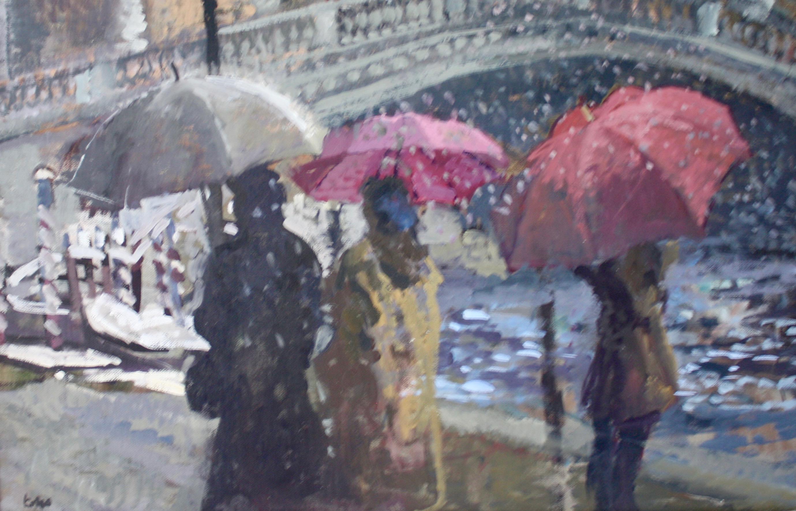 FALLING SNOW REALTO VENICE ITALY.Peter Kuhfeld.NEAC.RP contemporary British im Angebot 2