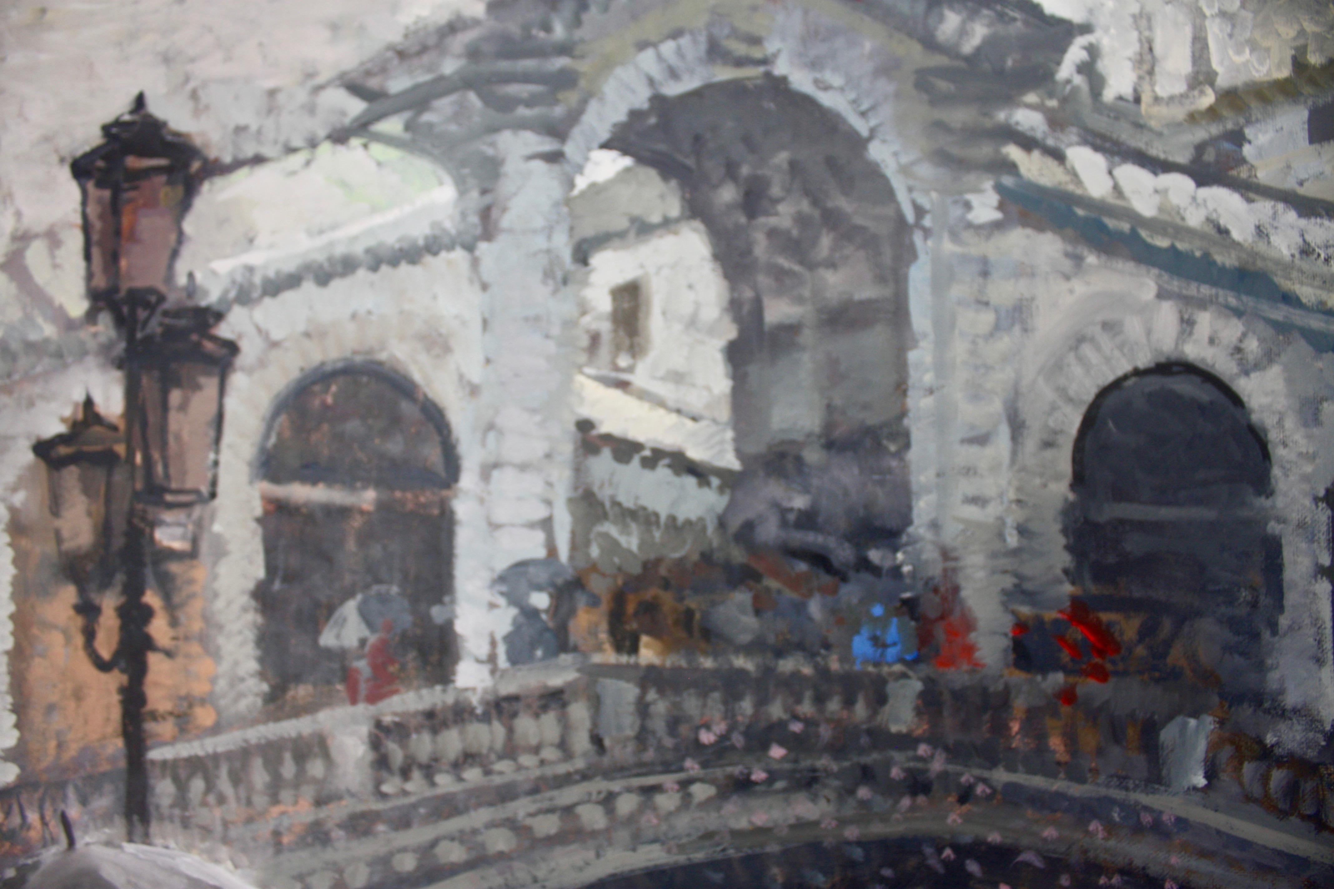 FALLING SNOW REALTO VENICE ITALY.Peter Kuhfeld.NEAC.RP contemporary British im Angebot 4