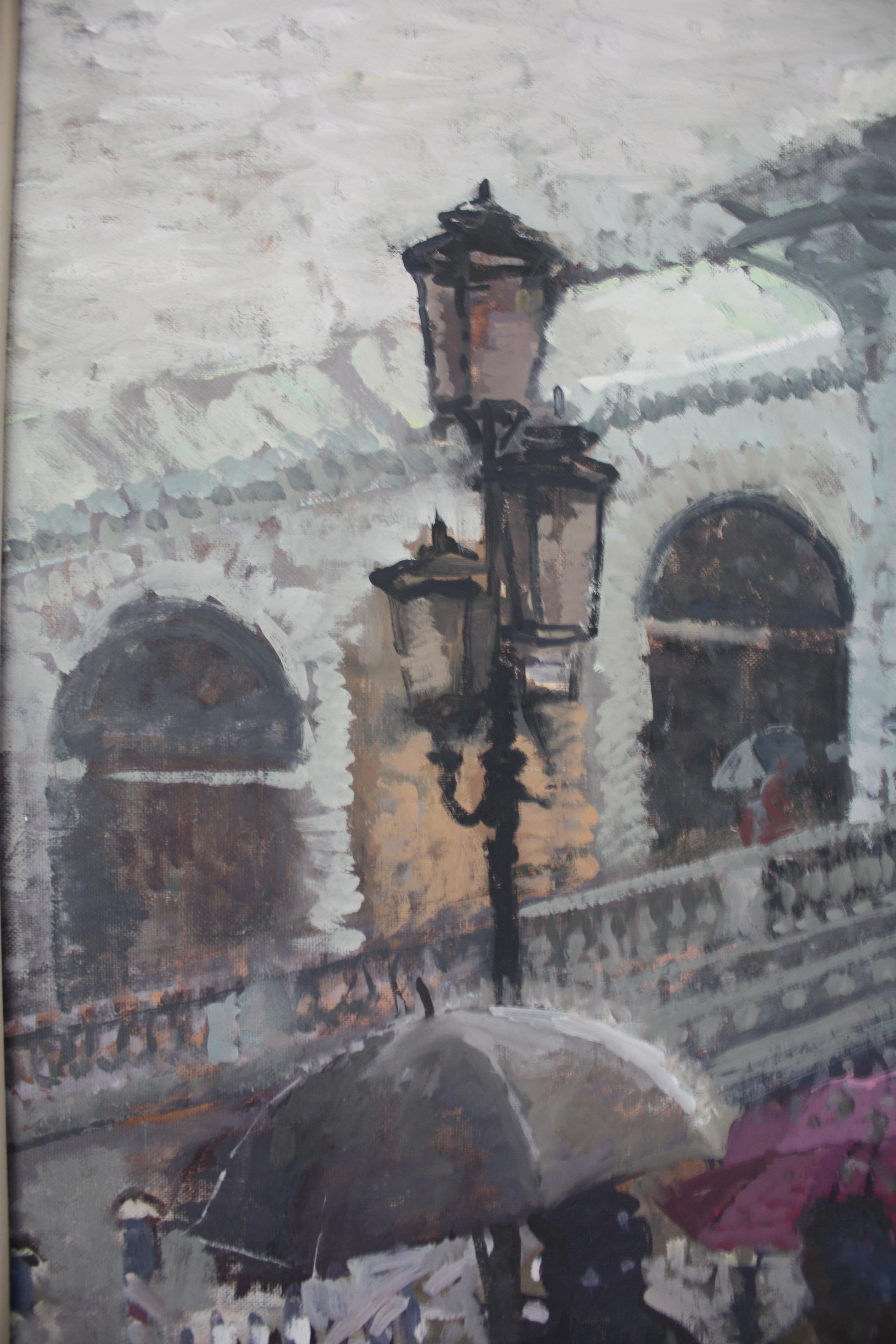 FALLING SNOW REALTO VENICE ITALY.Peter Kuhfeld.NEAC.RP contemporary British im Angebot 5