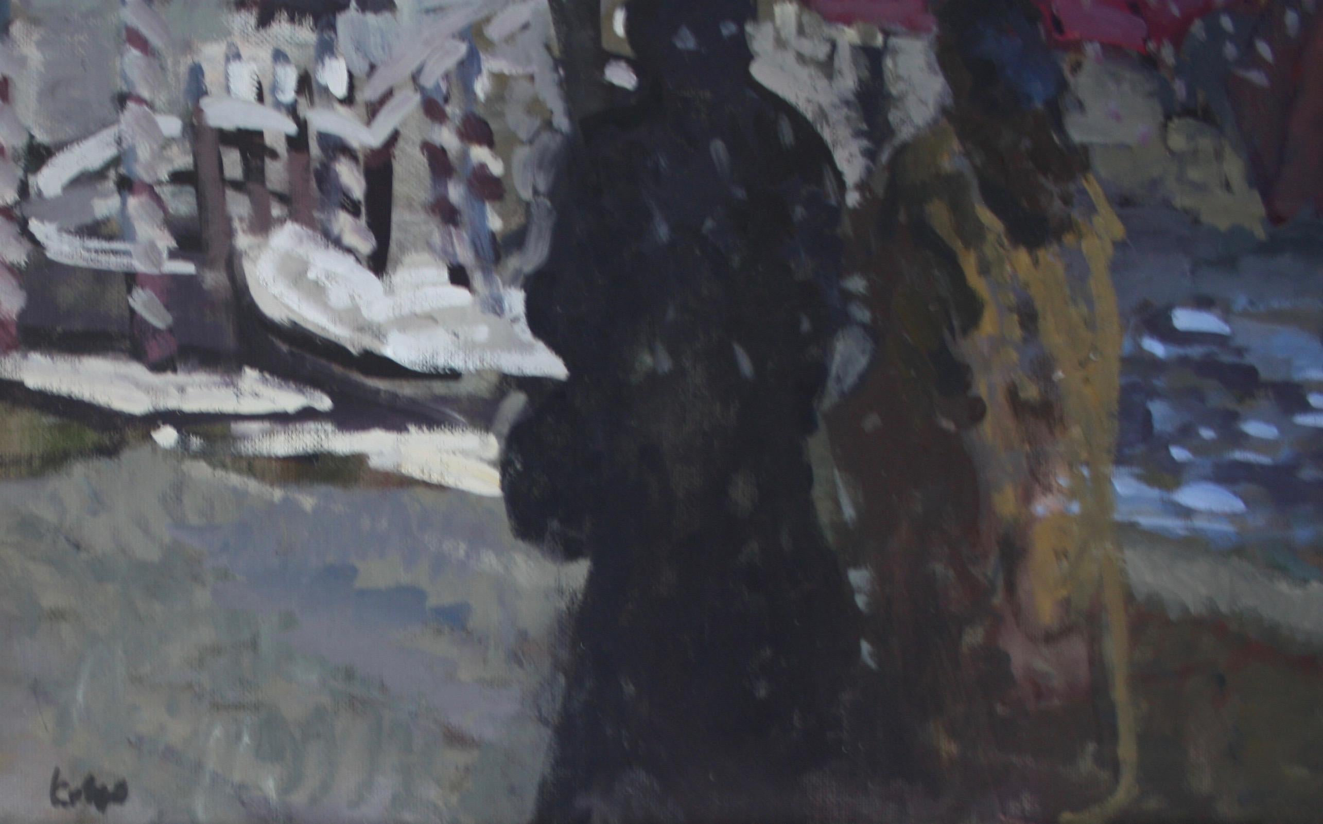 FALLING SNOW REALTO VENICE ITALY.Peter Kuhfeld.NEAC.RP contemporary British im Angebot 7