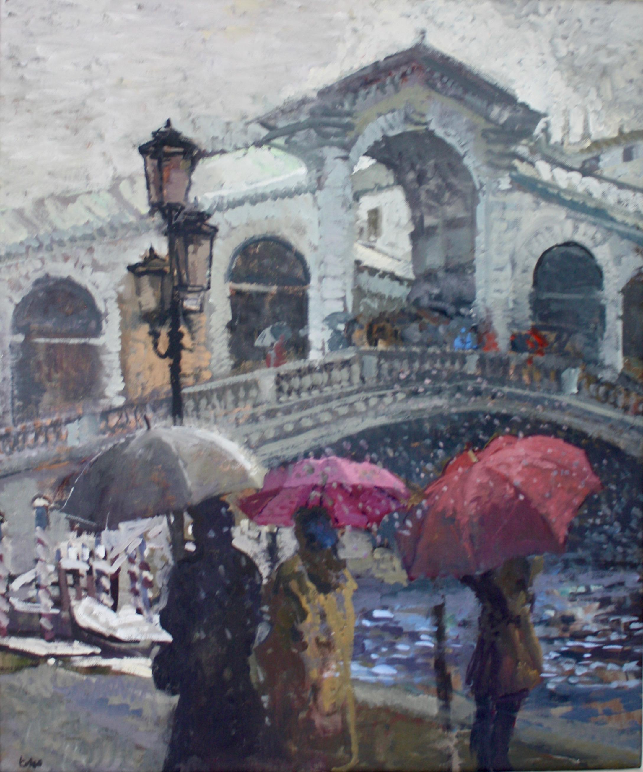 FALLING SNOW REALTO VENICE ITALY.Peter Kuhfeld.NEAC.RP contemporary British