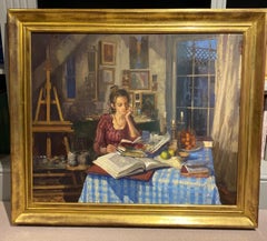 Florence Learning her Lines - Evening Interior