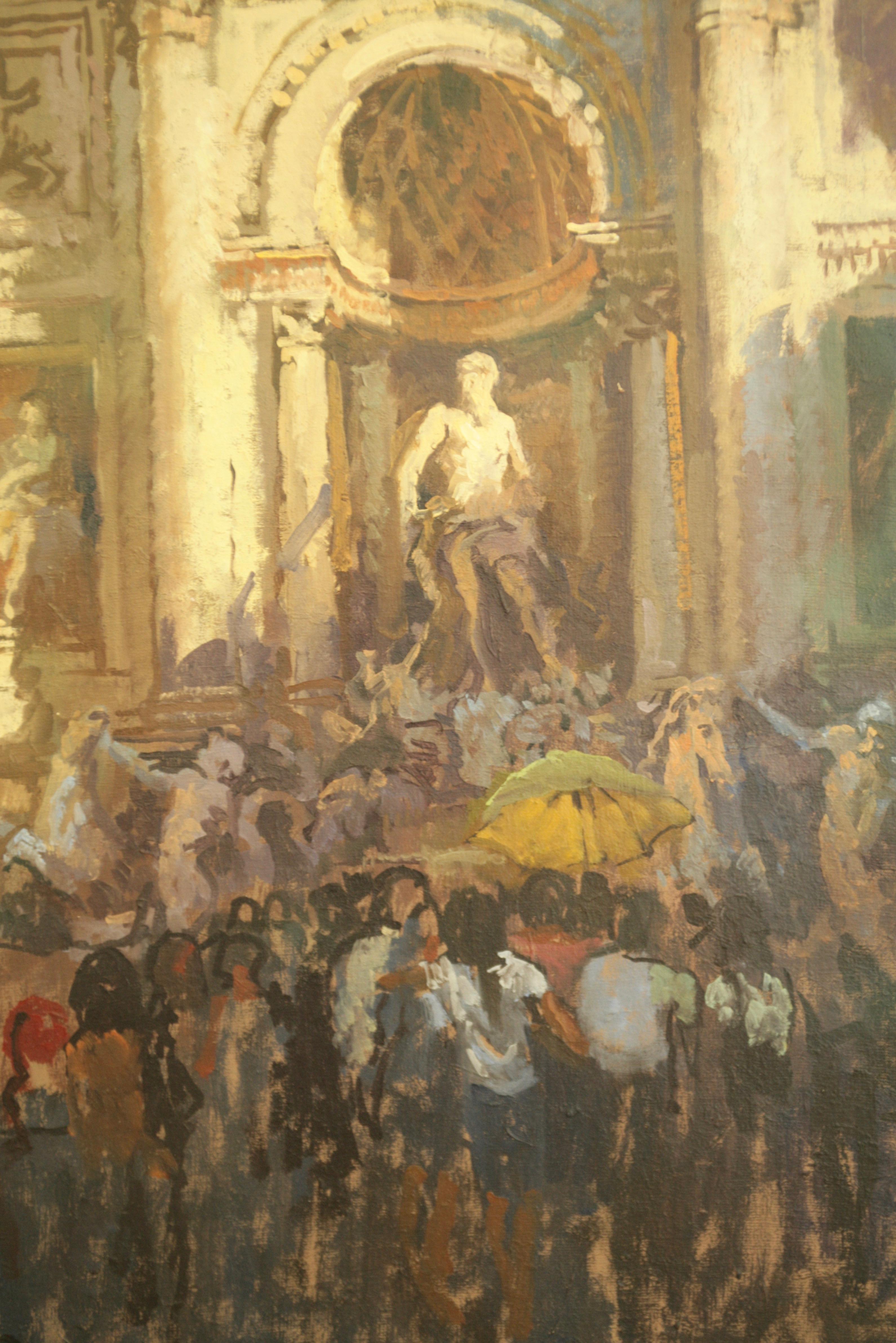 FOUNTAIN TREVI ROME early morning - Painting by Peter Kuhfeld