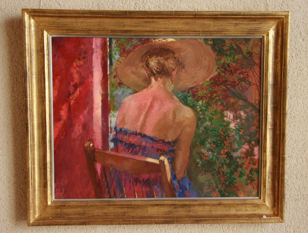 GARTENSONNE  von  PETER KUHFELD RP NEAC zeitgenössischer britischer Impressionist im Angebot 3