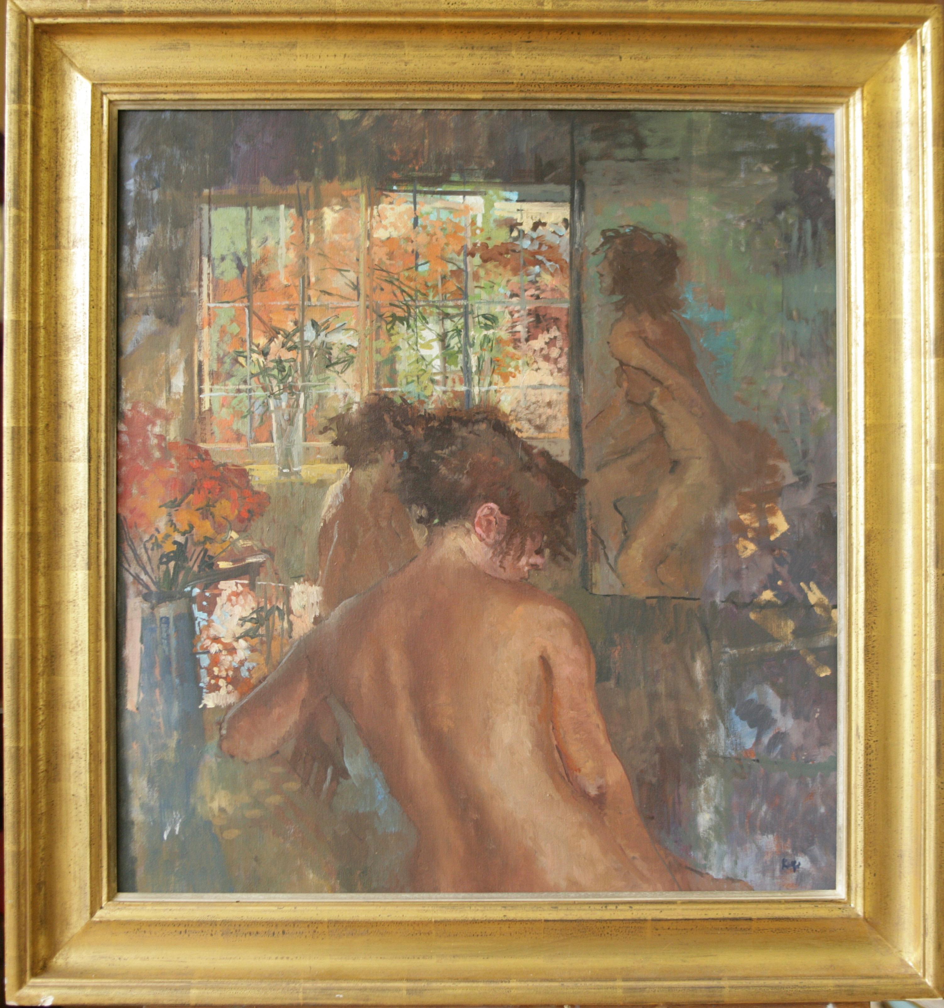 Peter Kuhfeld Nude Painting - NEW MODEL in the SUMMER ROOM