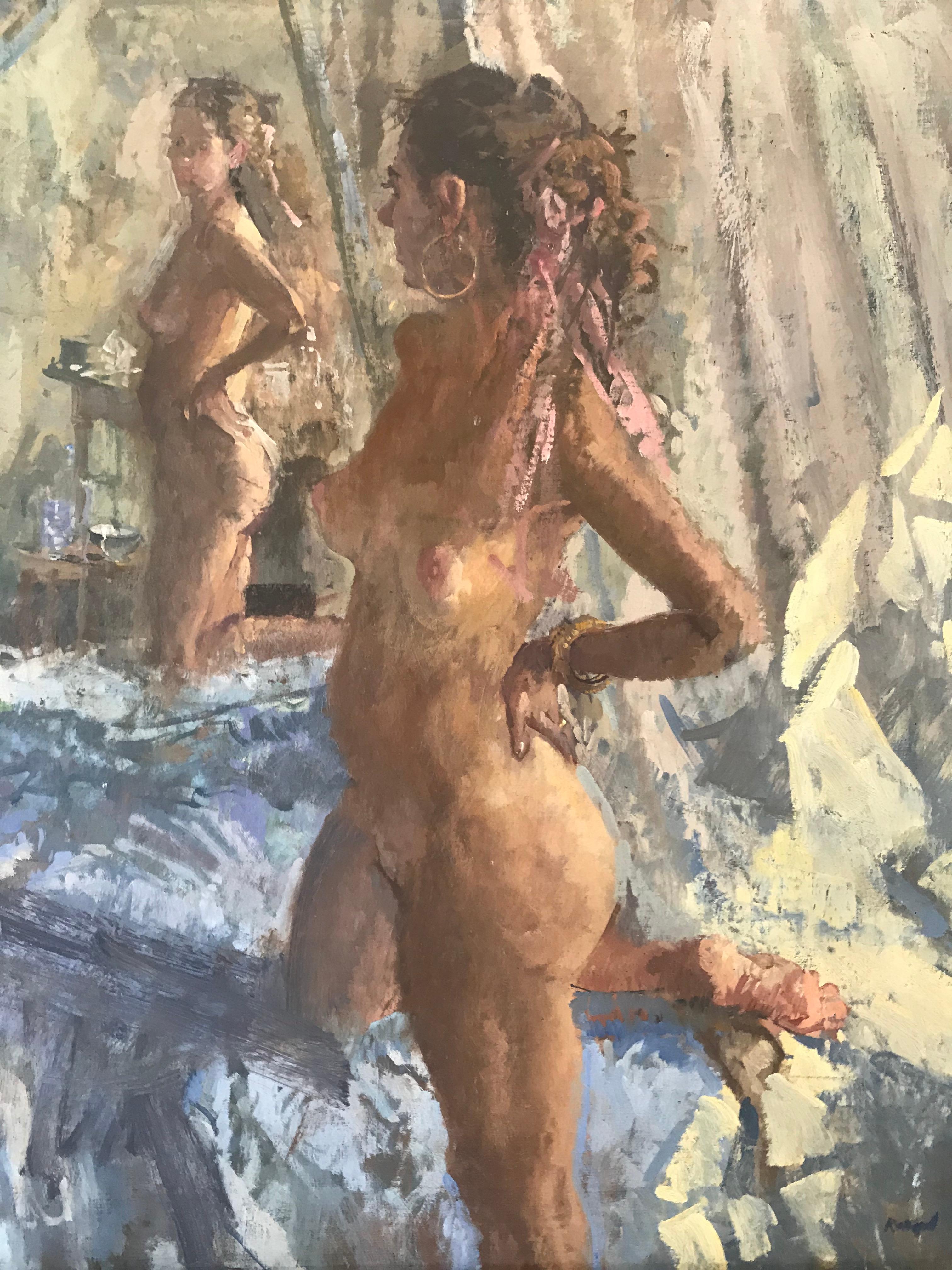 NUDE, VENICE STUDIO ITALY.. Peter Kuhfeld, zeitgenössischer britischer Künstler, um 1952 im Angebot 9