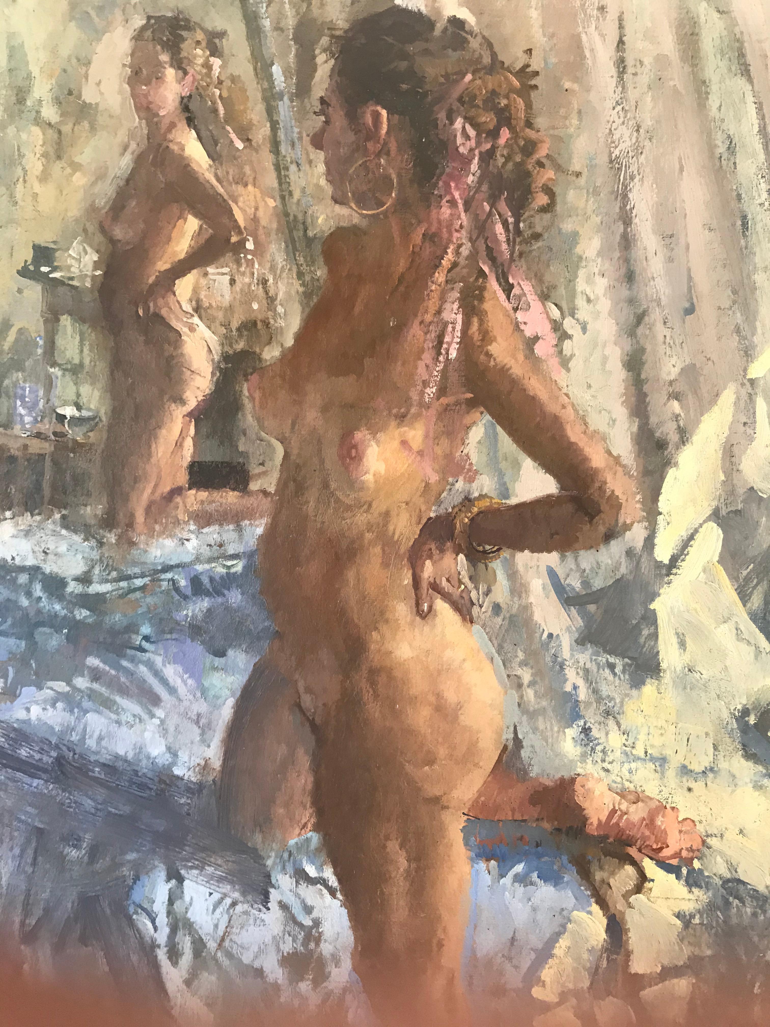 NUDE, VENICE STUDIO ITALY.. Peter Kuhfeld, zeitgenössischer britischer Künstler, um 1952 im Angebot 10
