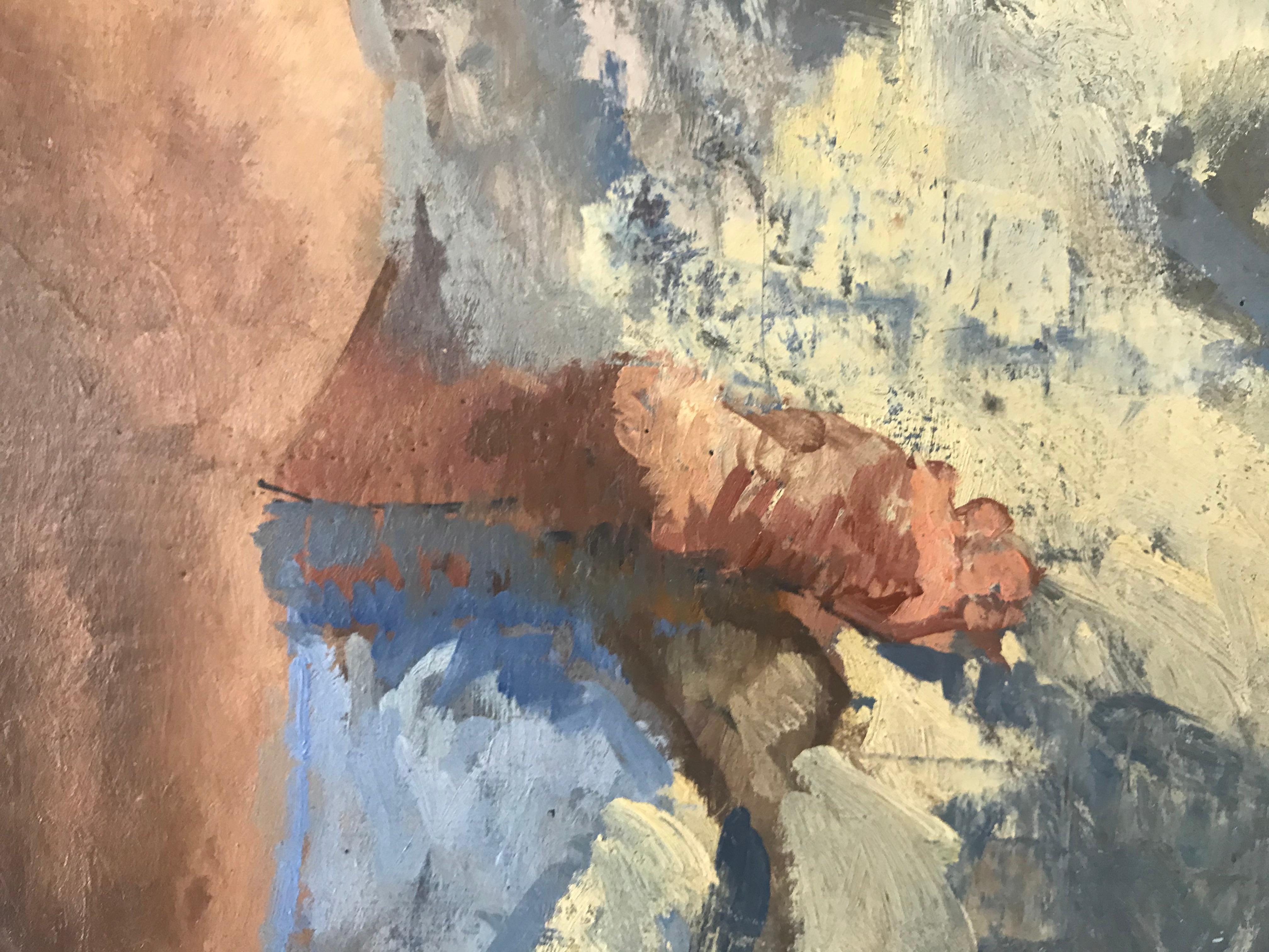 NUDE, VENICE STUDIO ITALY.. Peter Kuhfeld, zeitgenössischer britischer Künstler, um 1952 im Angebot 11