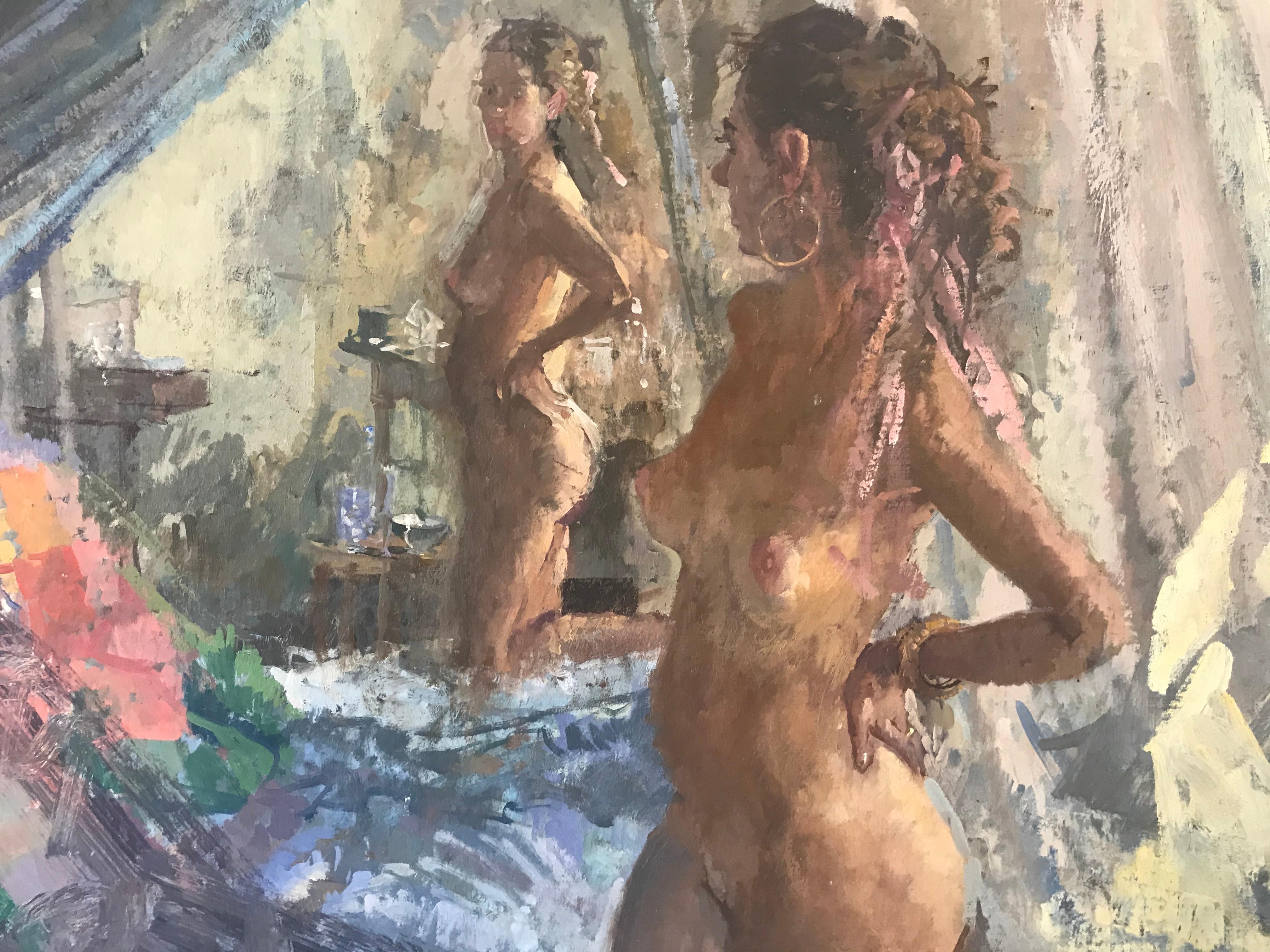 NUDE, VENICE STUDIO ITALY.. Peter Kuhfeld, zeitgenössischer britischer Künstler, um 1952 im Angebot 14