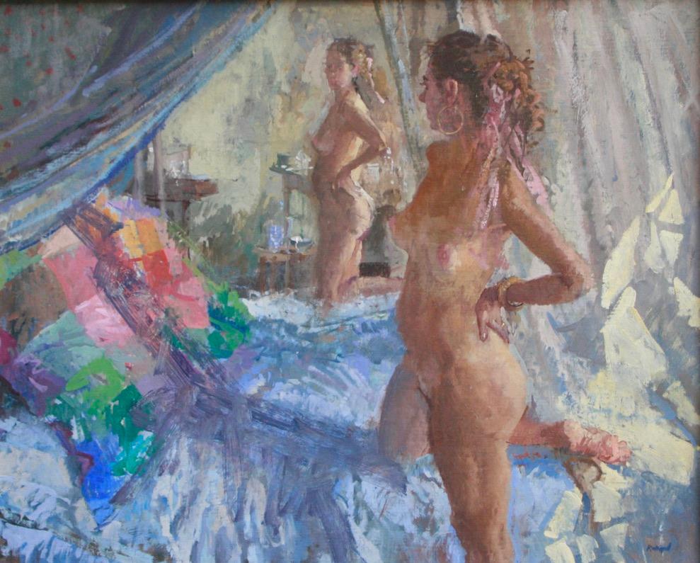 NUDE, VENICE STUDIO ITALY.. Peter Kuhfeld, zeitgenössischer britischer Künstler, um 1952 im Angebot 16