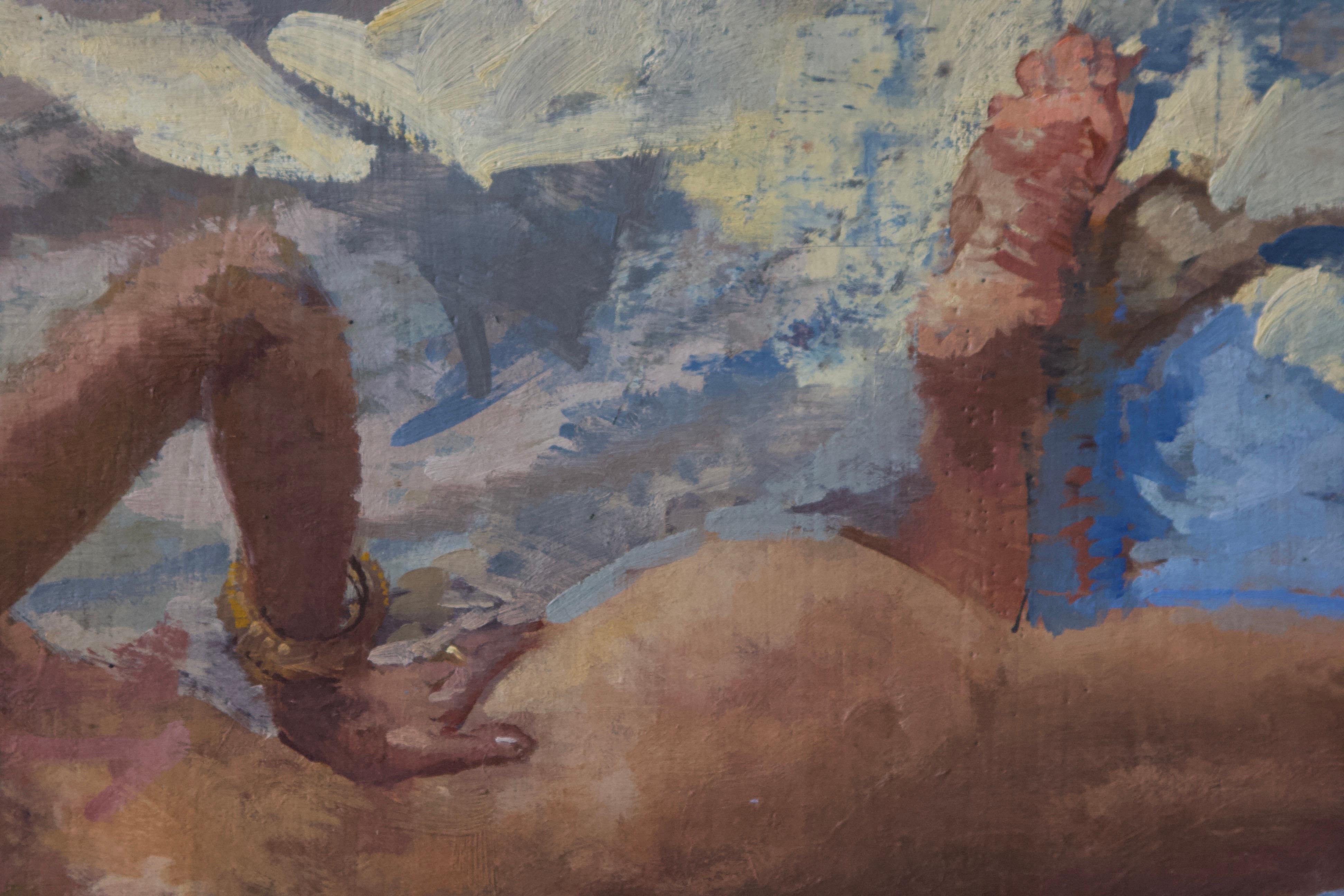 NUDE, VENICE STUDIO ITALY.. Peter Kuhfeld, zeitgenössischer britischer Künstler, um 1952 im Angebot 17
