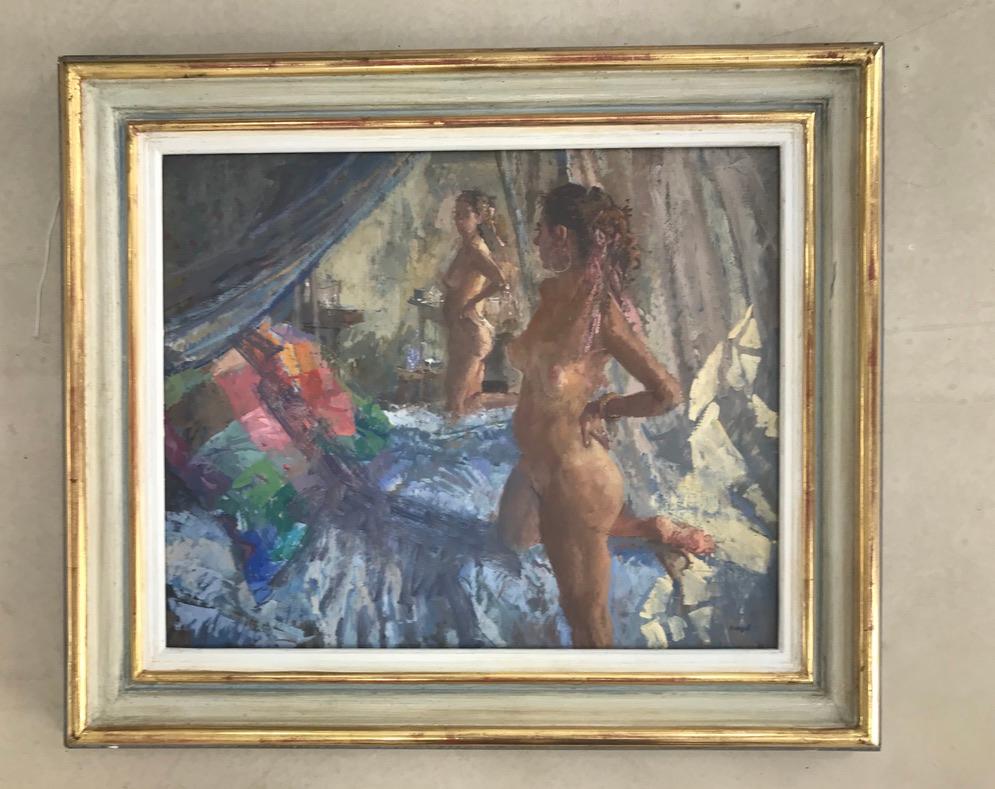 NUDE, VENICE STUDIO ITALY.. Peter Kuhfeld, zeitgenössischer britischer Künstler, um 1952 im Angebot 2