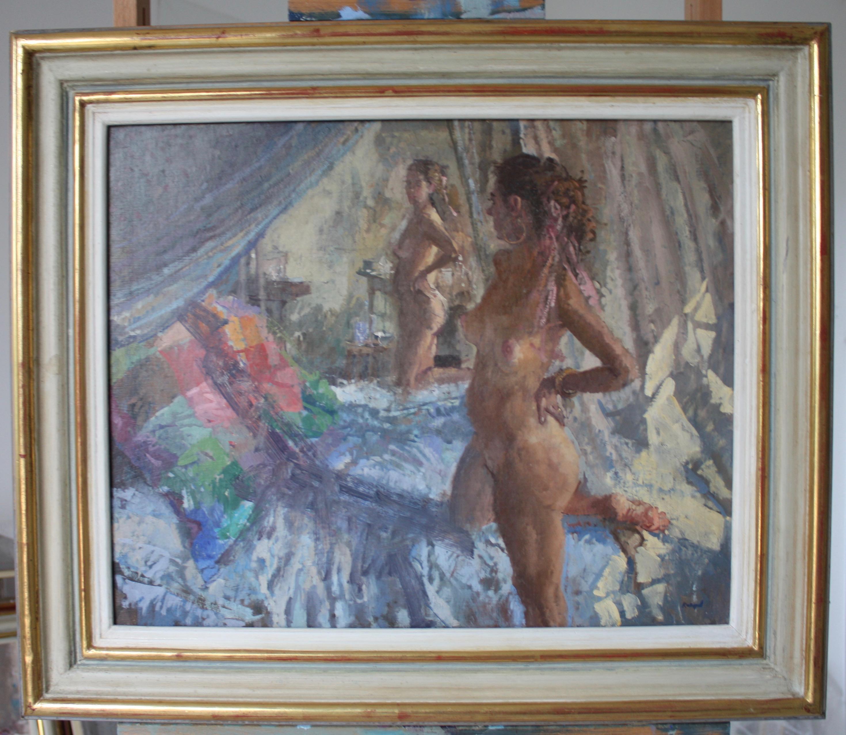 NUDE, VENICE STUDIO ITALY.. Peter Kuhfeld, zeitgenössischer britischer Künstler, um 1952 im Angebot 3