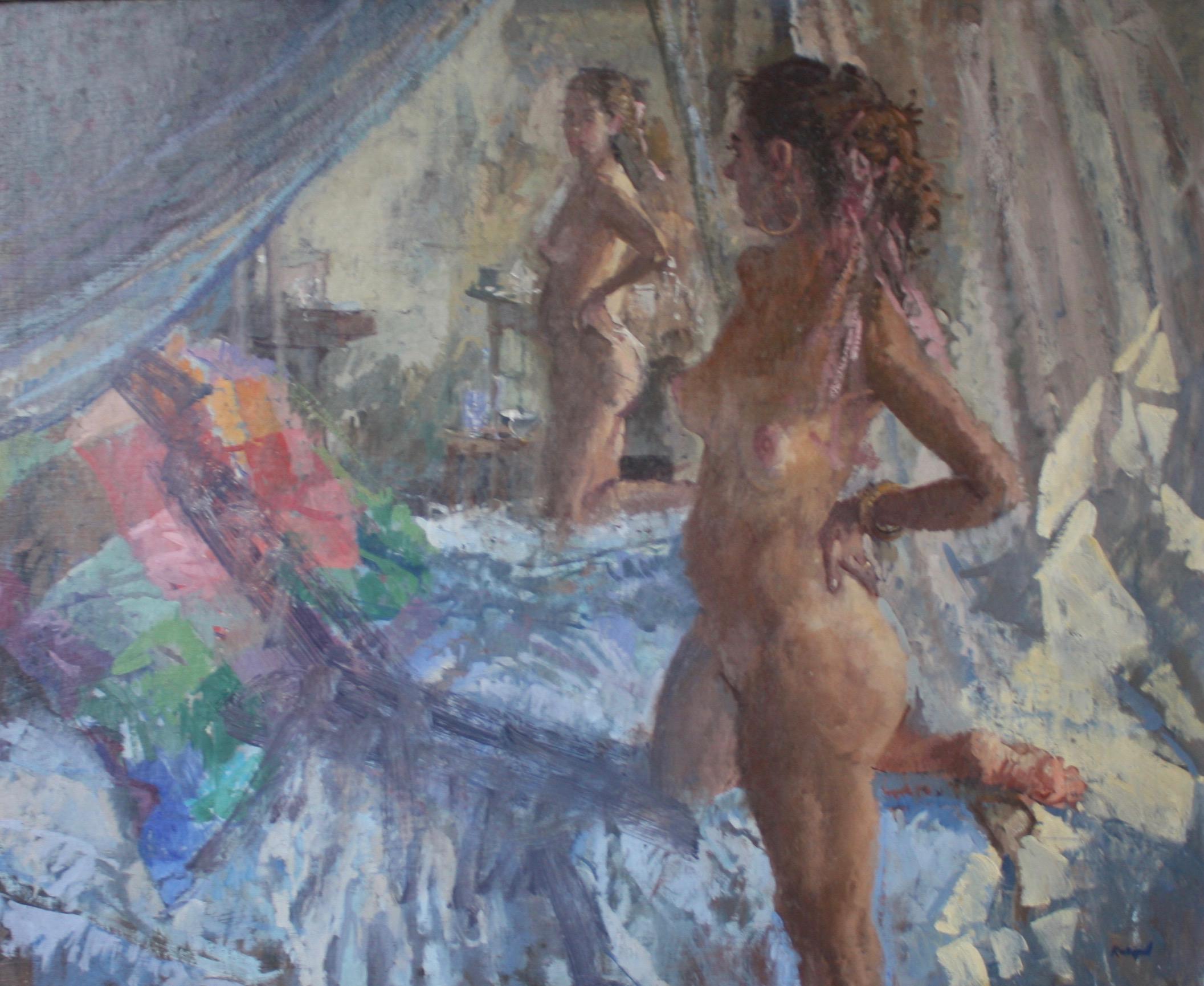 NUDE, VENICE STUDIO ITALY.. Peter Kuhfeld, zeitgenössischer britischer Künstler, um 1952 im Angebot 4
