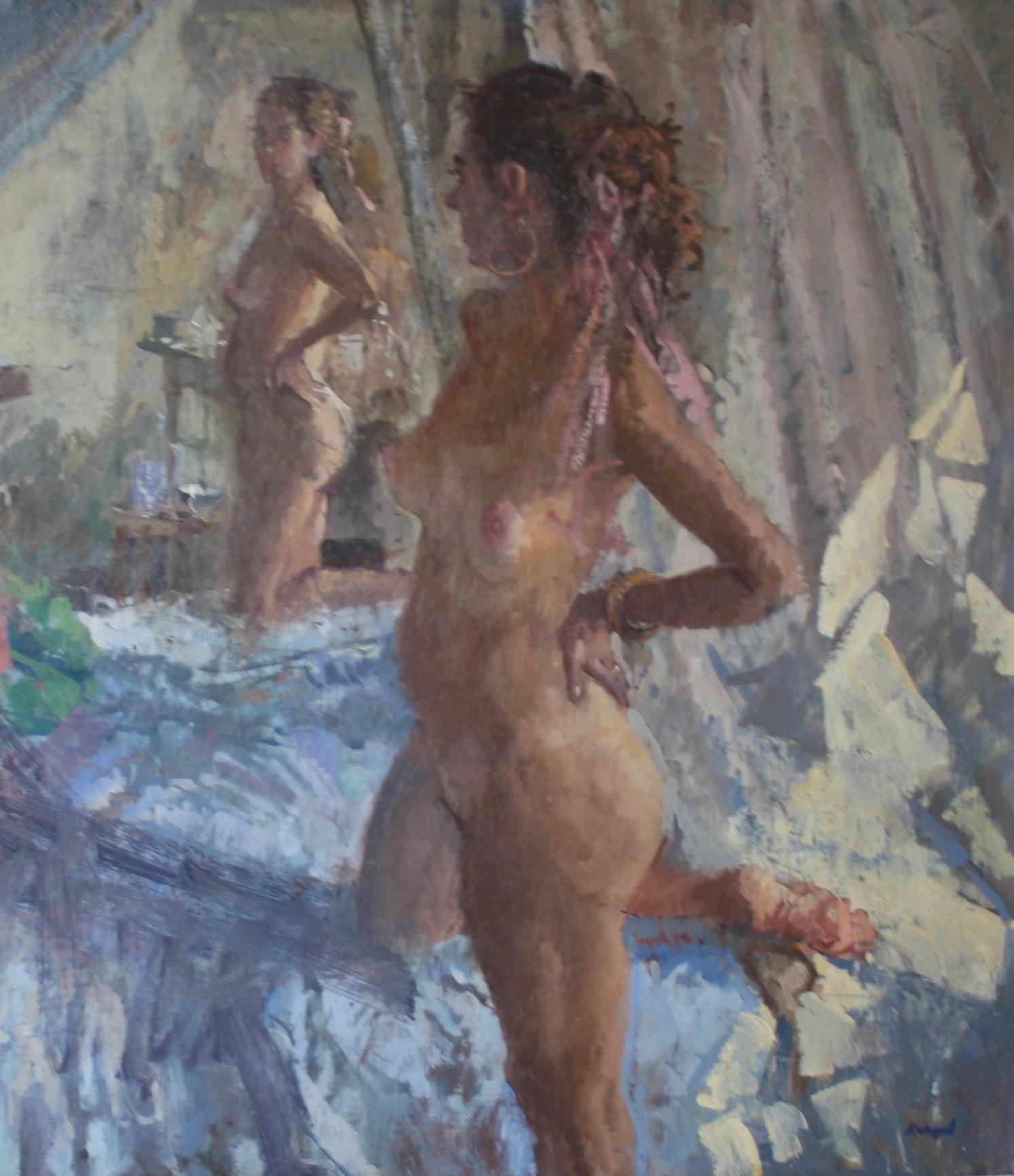 NUDE, VENICE STUDIO ITALY.. Peter Kuhfeld, zeitgenössischer britischer Künstler, um 1952 im Angebot 5