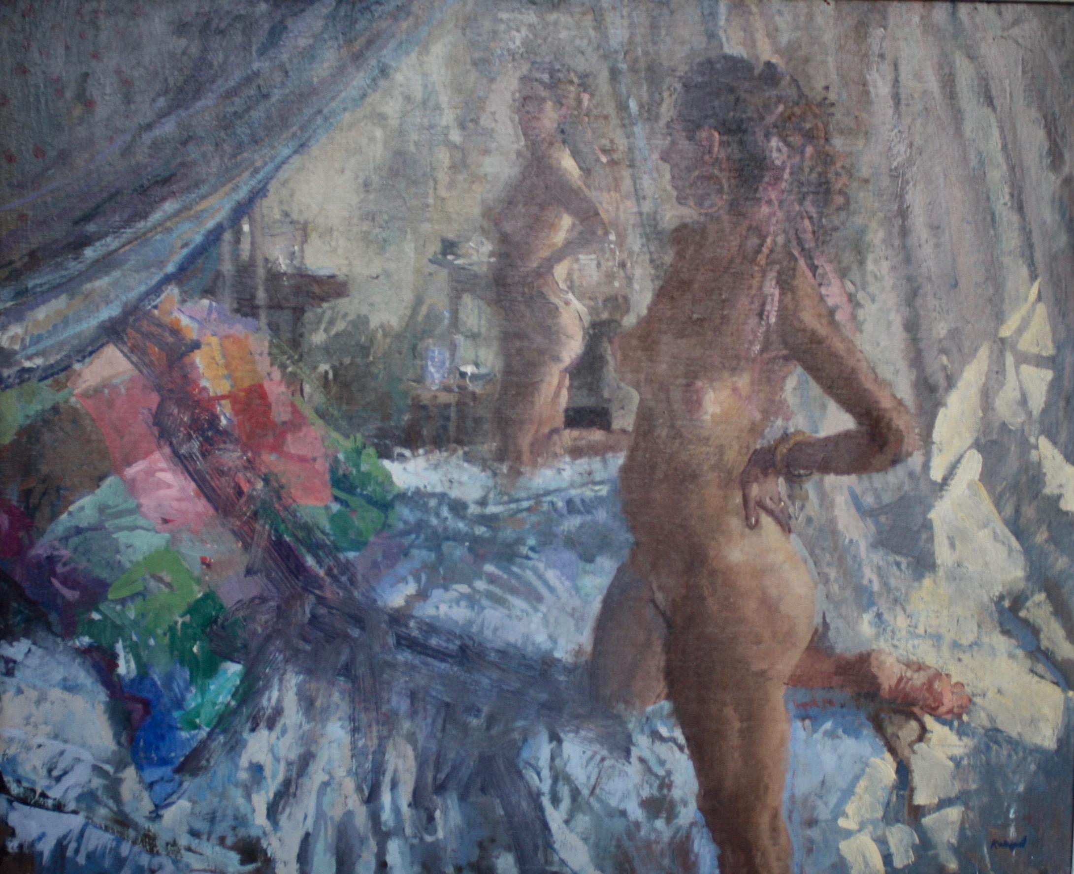 NUDE, VENICE STUDIO ITALY.. Peter Kuhfeld, zeitgenössischer britischer Künstler, um 1952 im Angebot 8