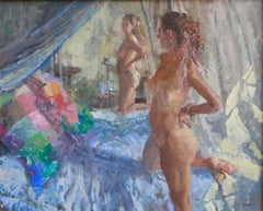 NUDE, VENICE STUDIO ITALY..Peter Kuhfeld contemporary British artist b 1952