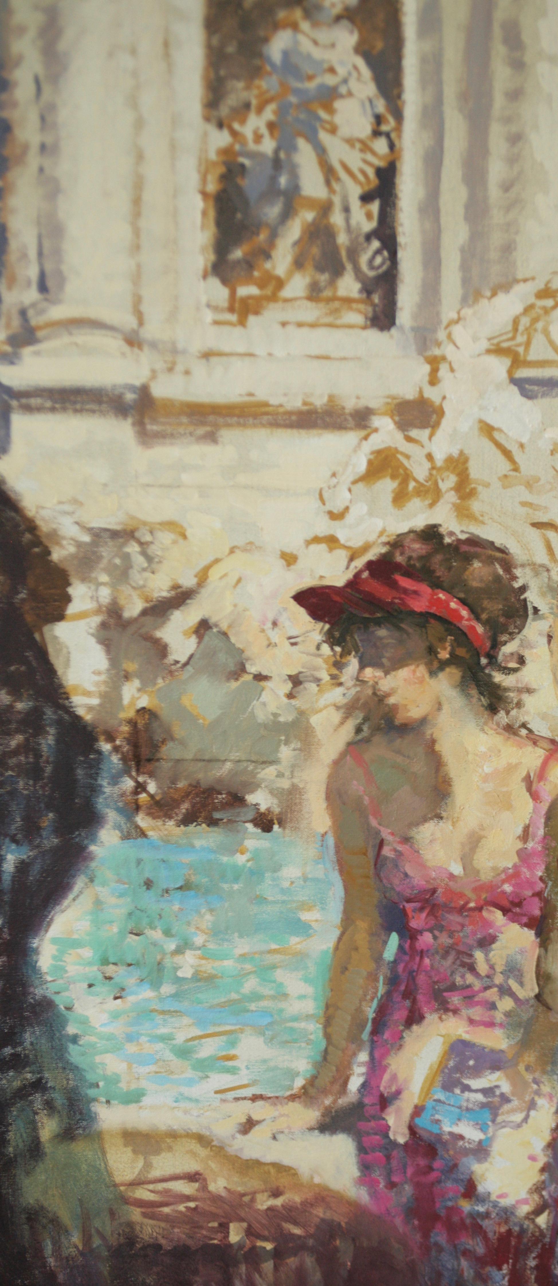 ROMAN HOLIDAY TRIVI FOUNTAIN ...Peter Kuhfeld RP NEAC impressionniste anglais en vente 3