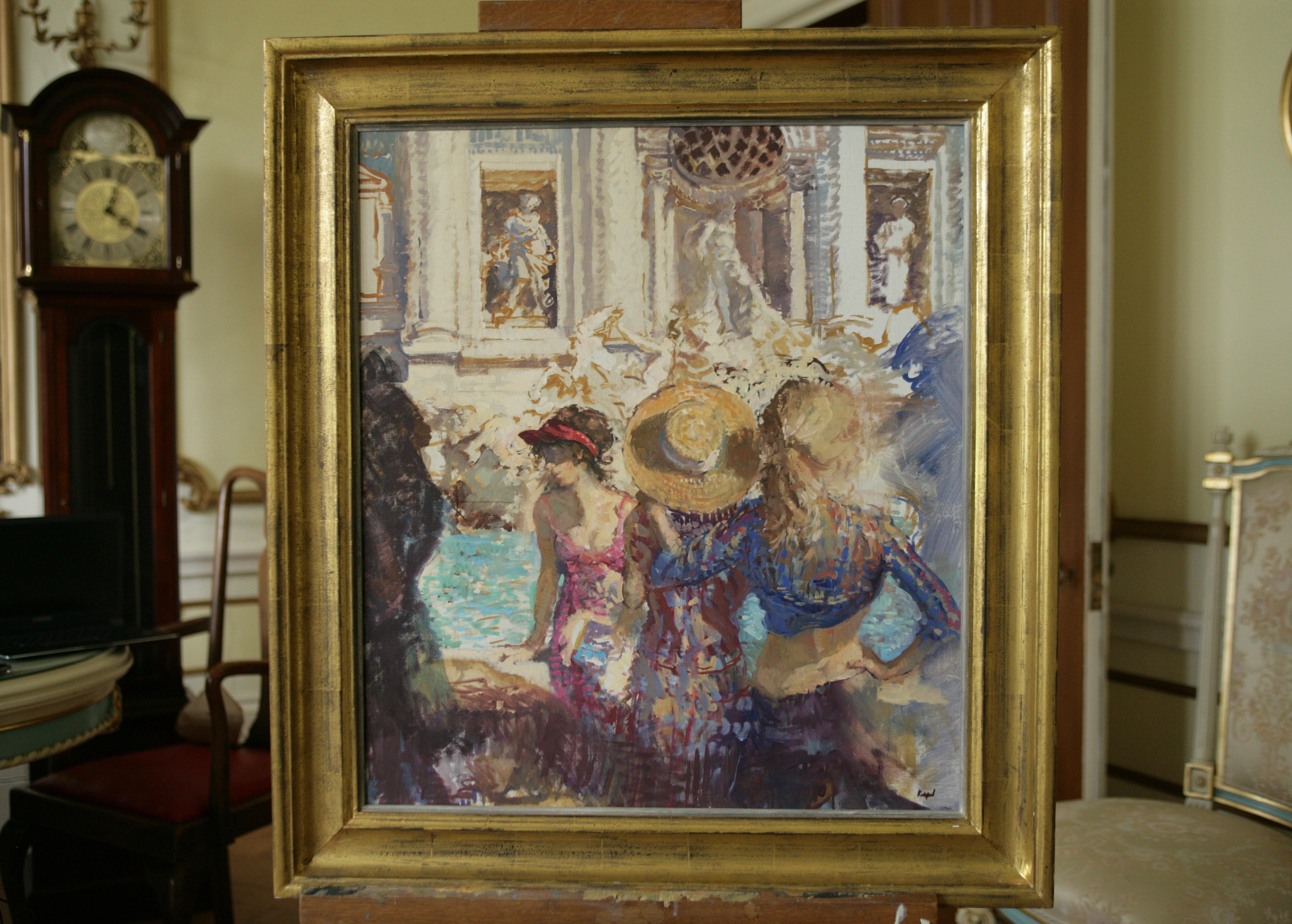 ROMAN HOLIDAY TRIVI FOUNTAIN ...Peter Kuhfeld RP NEAC impressionniste anglais en vente 4
