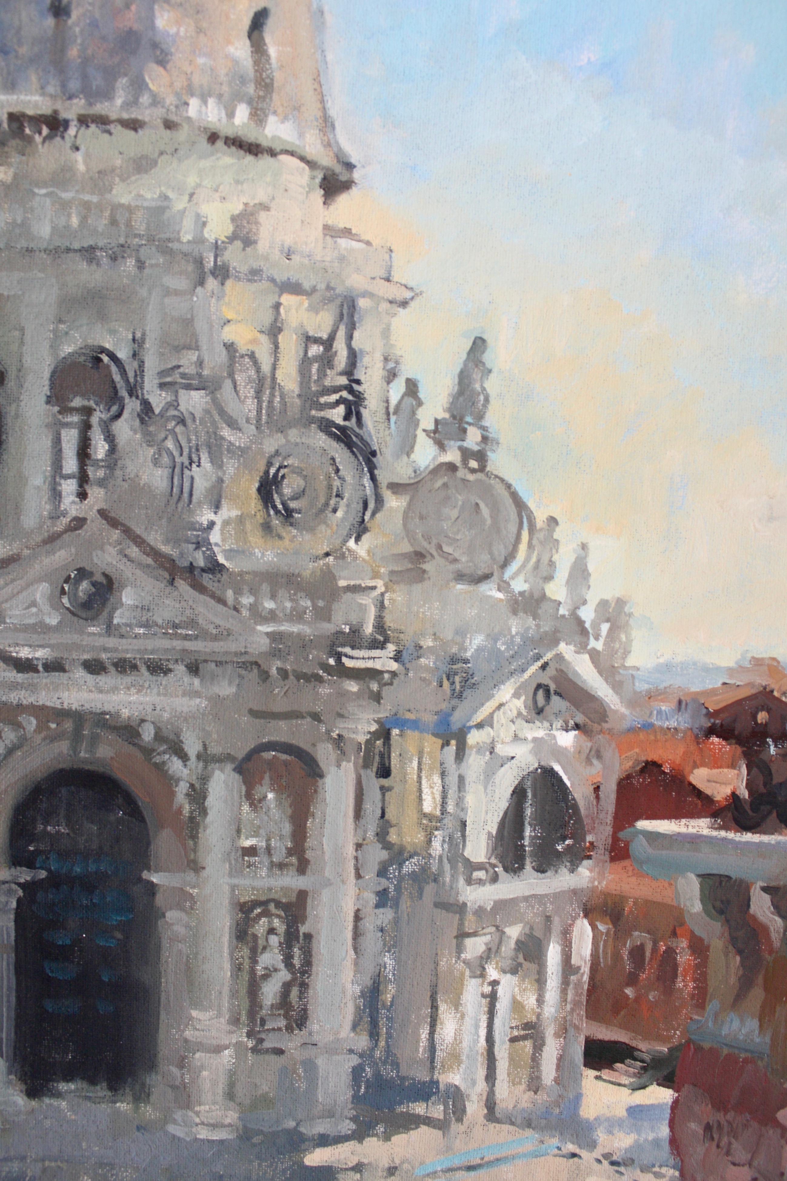 SANTA MARIA DEL SALUTE, ITALY - Impressionist Painting by Peter Kuhfeld