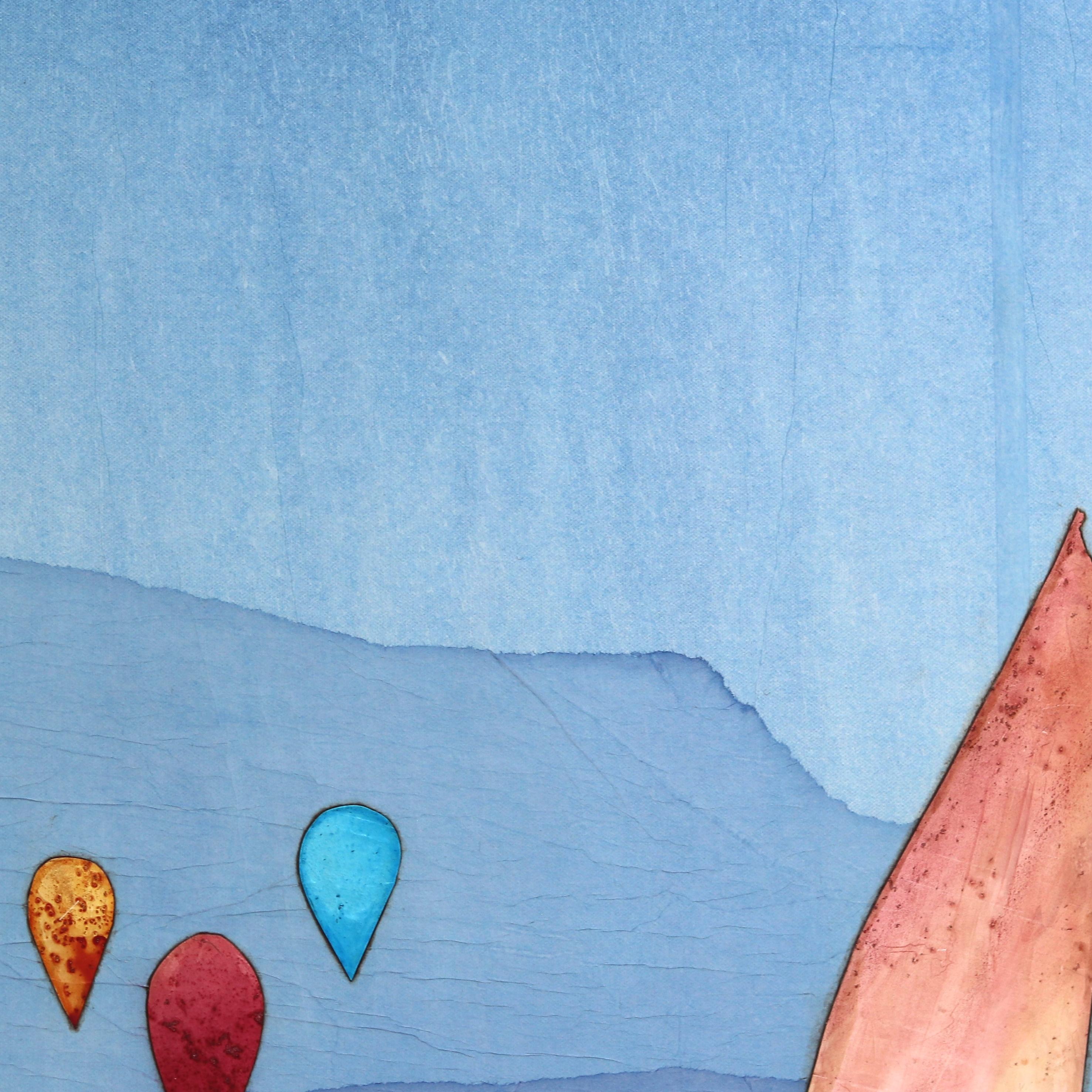 Beyond the Cerulean Skies – Großes Original Minimalistisches, farbenfrohes, farbenfrohes Kunstwerk (Zeitgenössisch), Painting, von Peter Kuttner