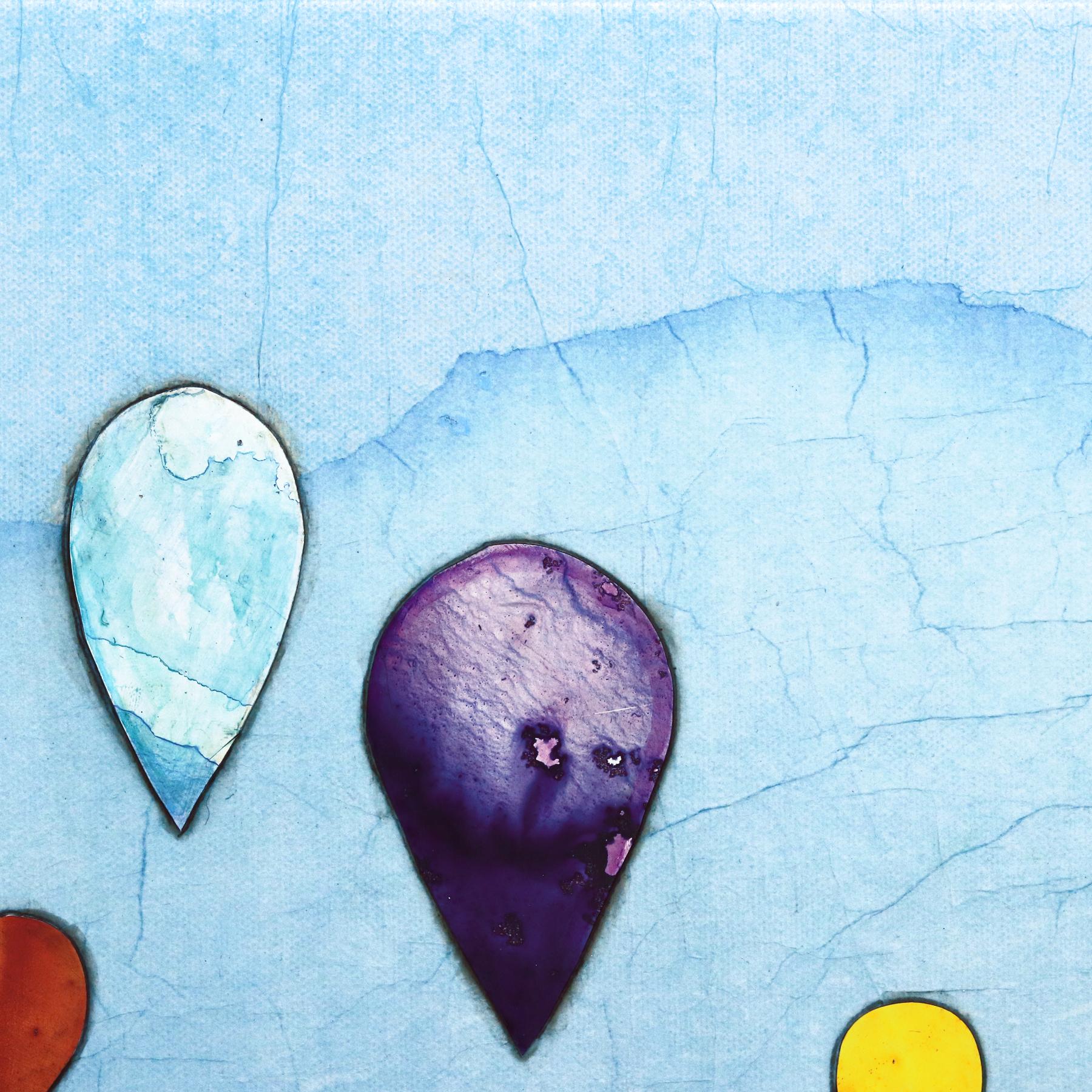 Vuelo sin Límites I - Obra de Arte Original Minimalista Paisaje Azul Montañas en venta 1