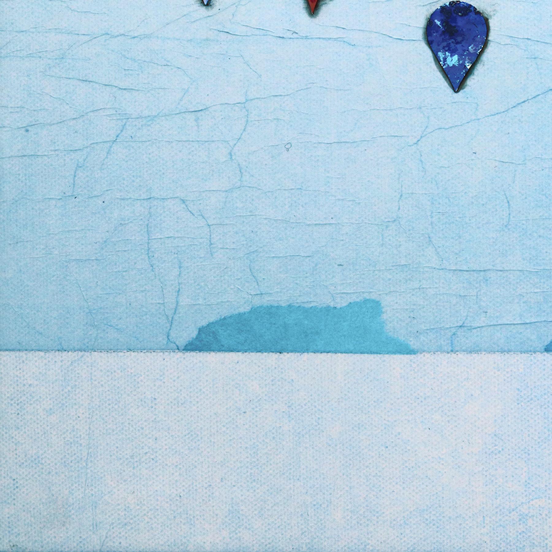 Vuelo sin Límites II - Obra de Arte Original Minimalista Paisaje Azul Montañas en venta 3