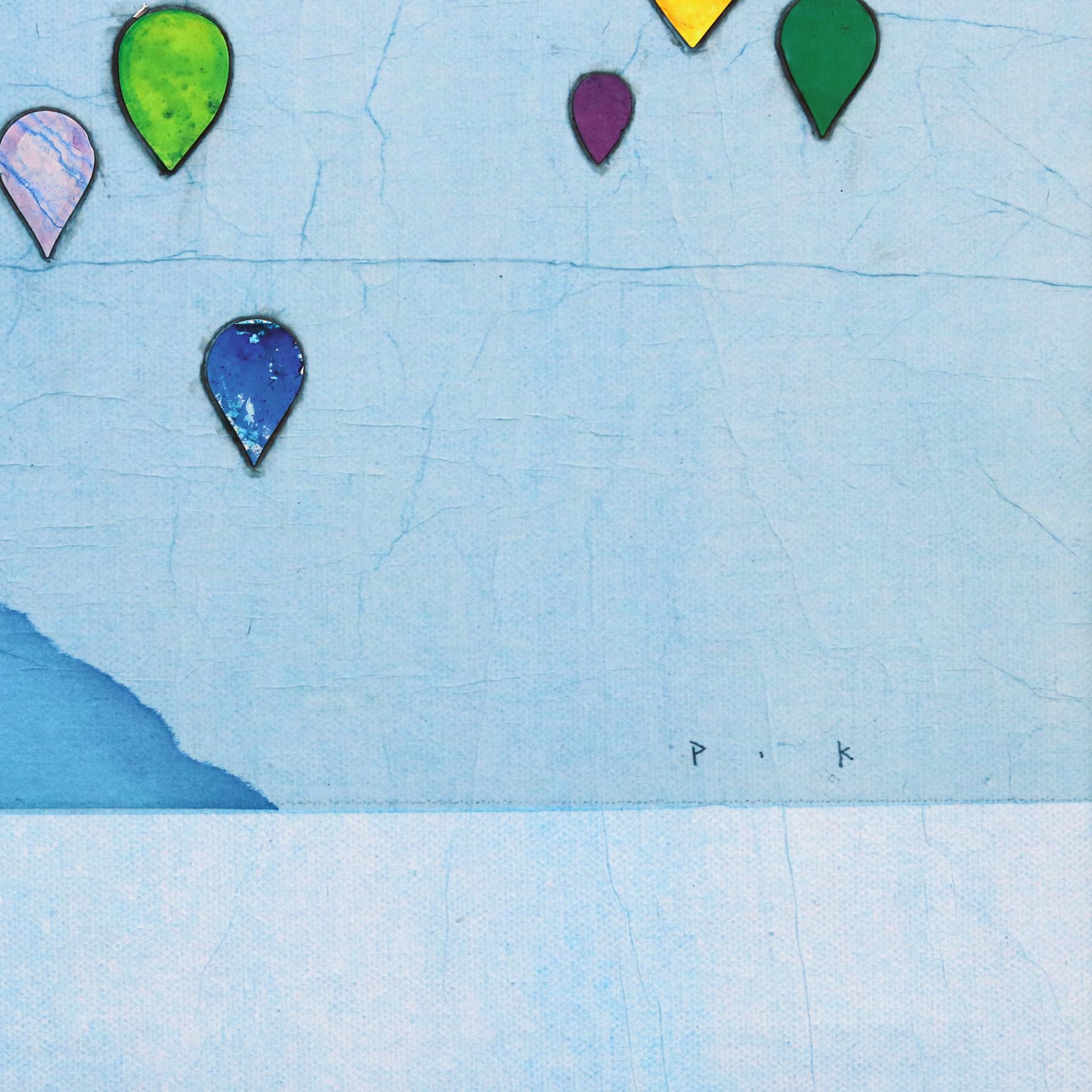 Vuelo sin Límites I - Obra de Arte Original Minimalista Paisaje Azul Montañas en venta 4