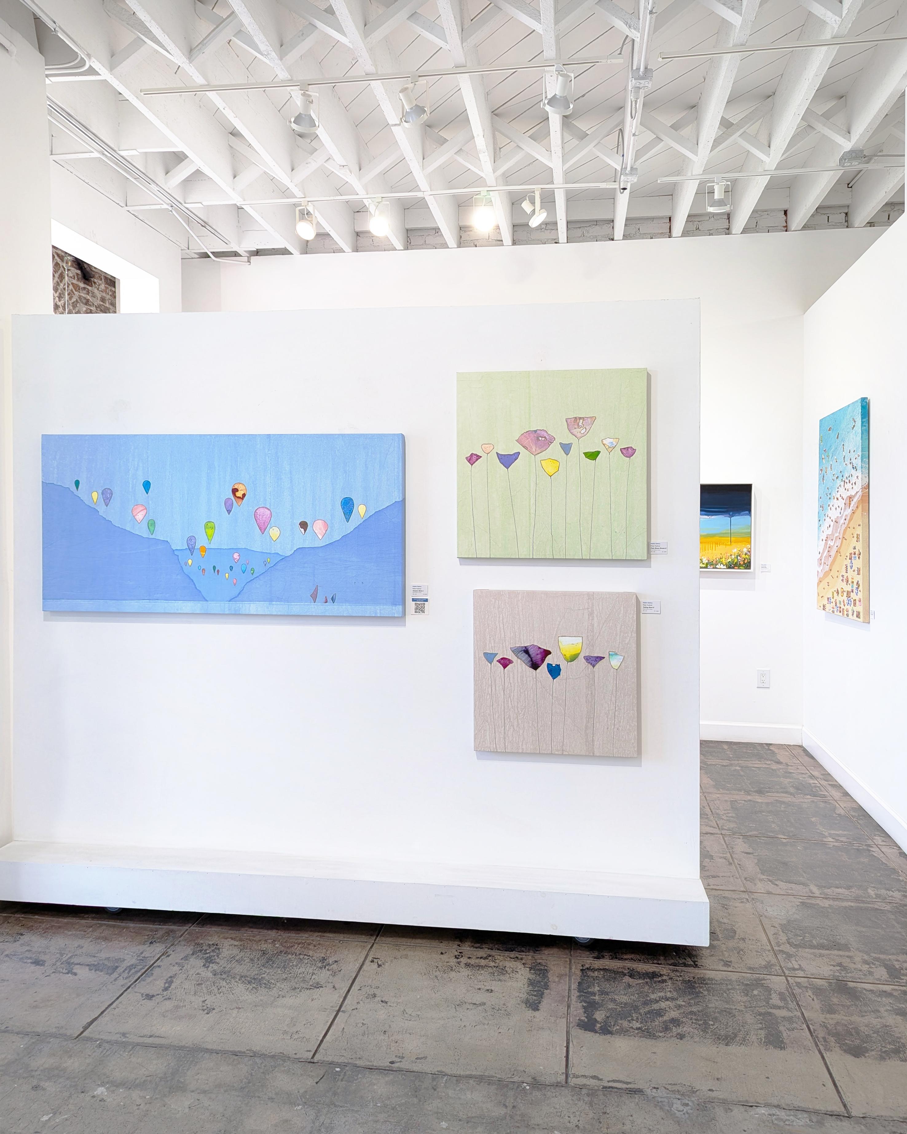 Canyon Skies I - Großes Original Minimalistisches blaues Original-Landschafts-Gebirge-Kunstwerk im Angebot 3